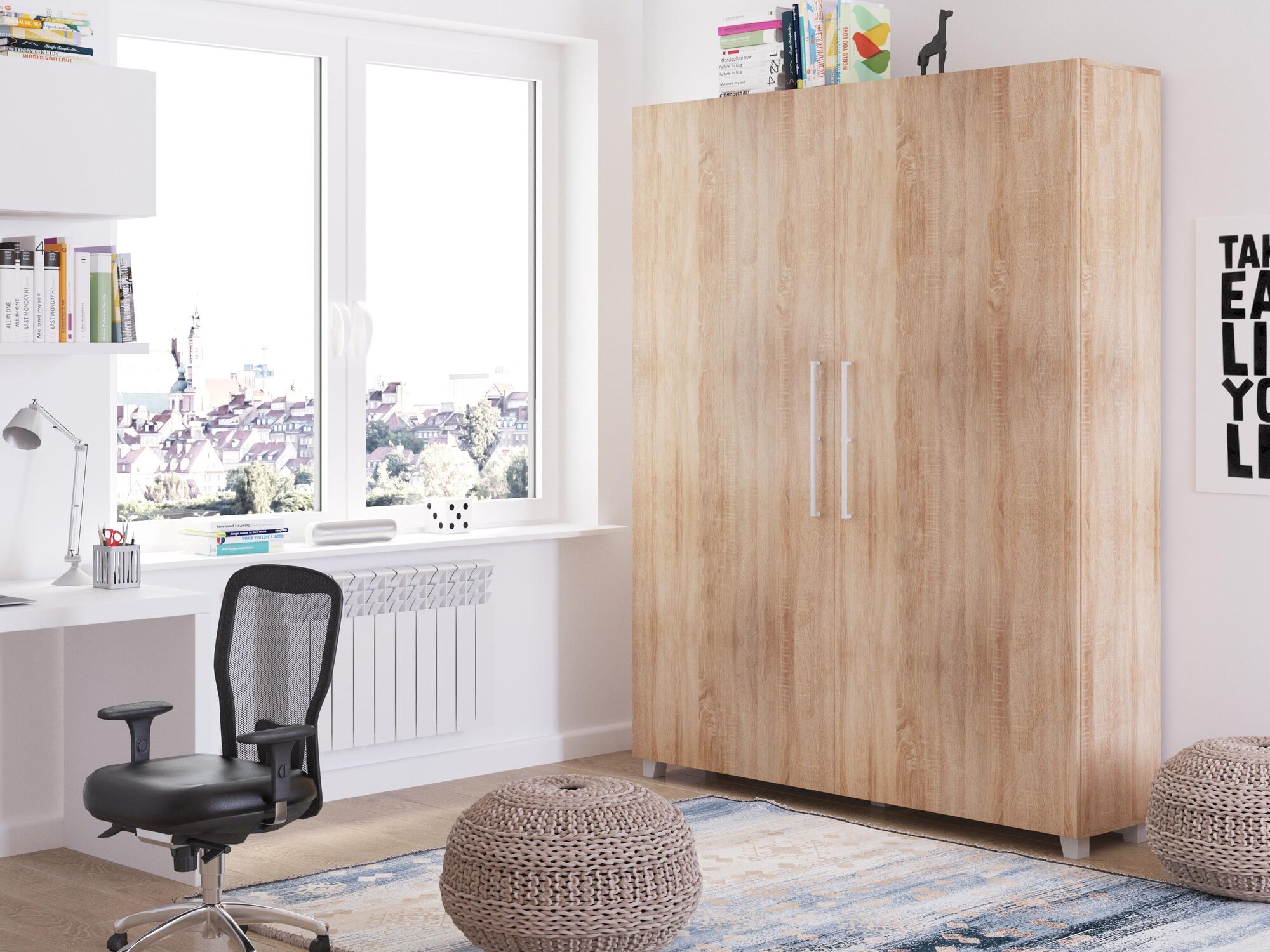 Lit escamotable TEMA 160x200 cm chêne sonoma