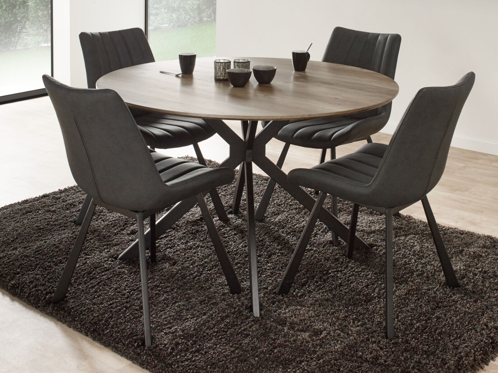 Table ronde INFERNO 120x76 cm chêne
