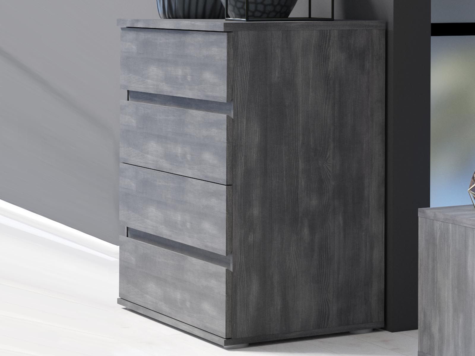 Commode TORAS 4 tiroirs frêne noir