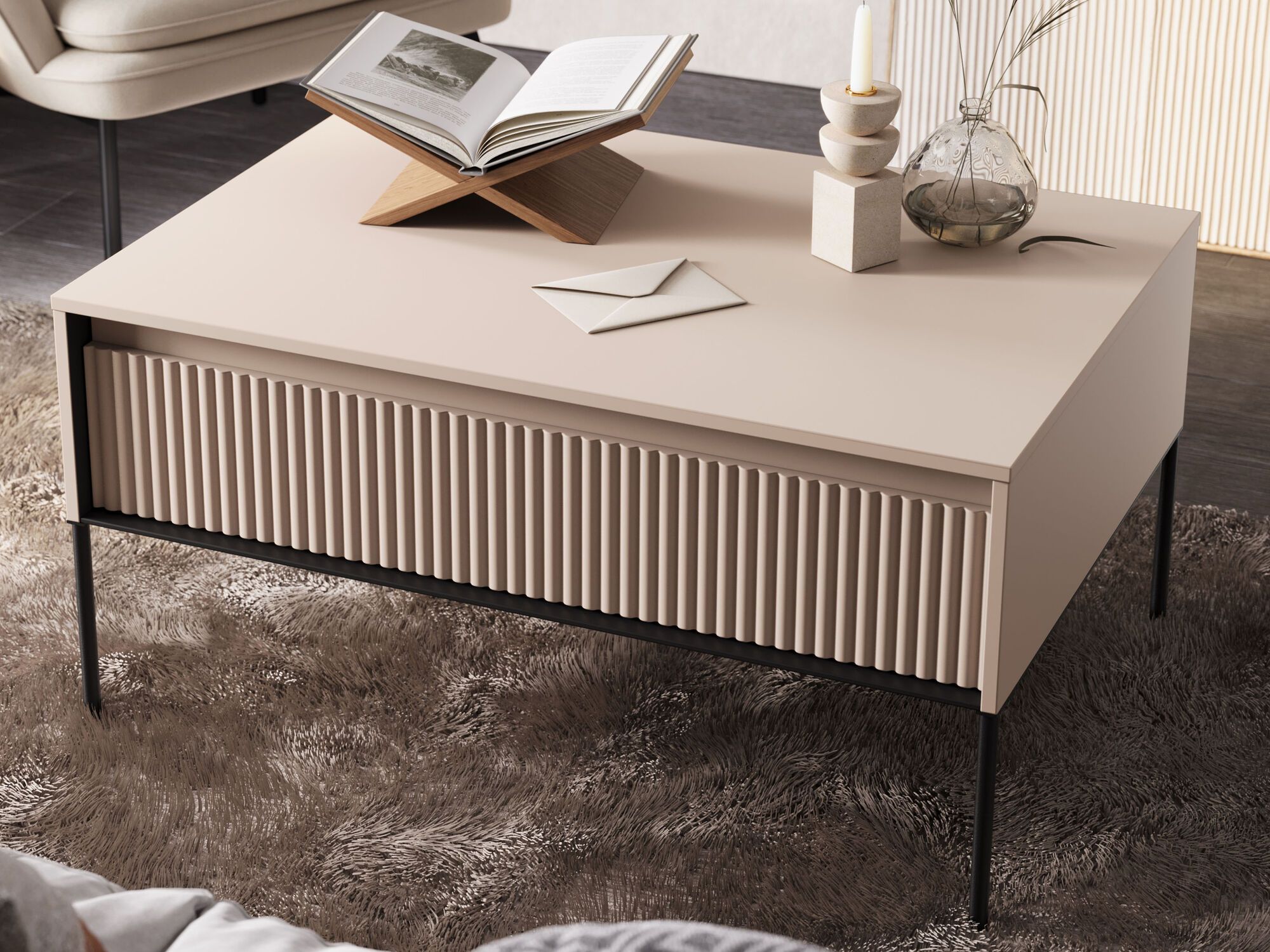 Table basse TRAINING 1 porte sable