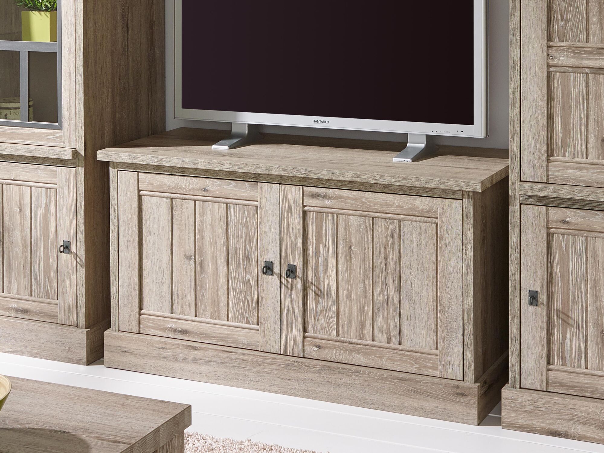 Meuble tv-hifi YORKO 2 portes chêne cristal clair