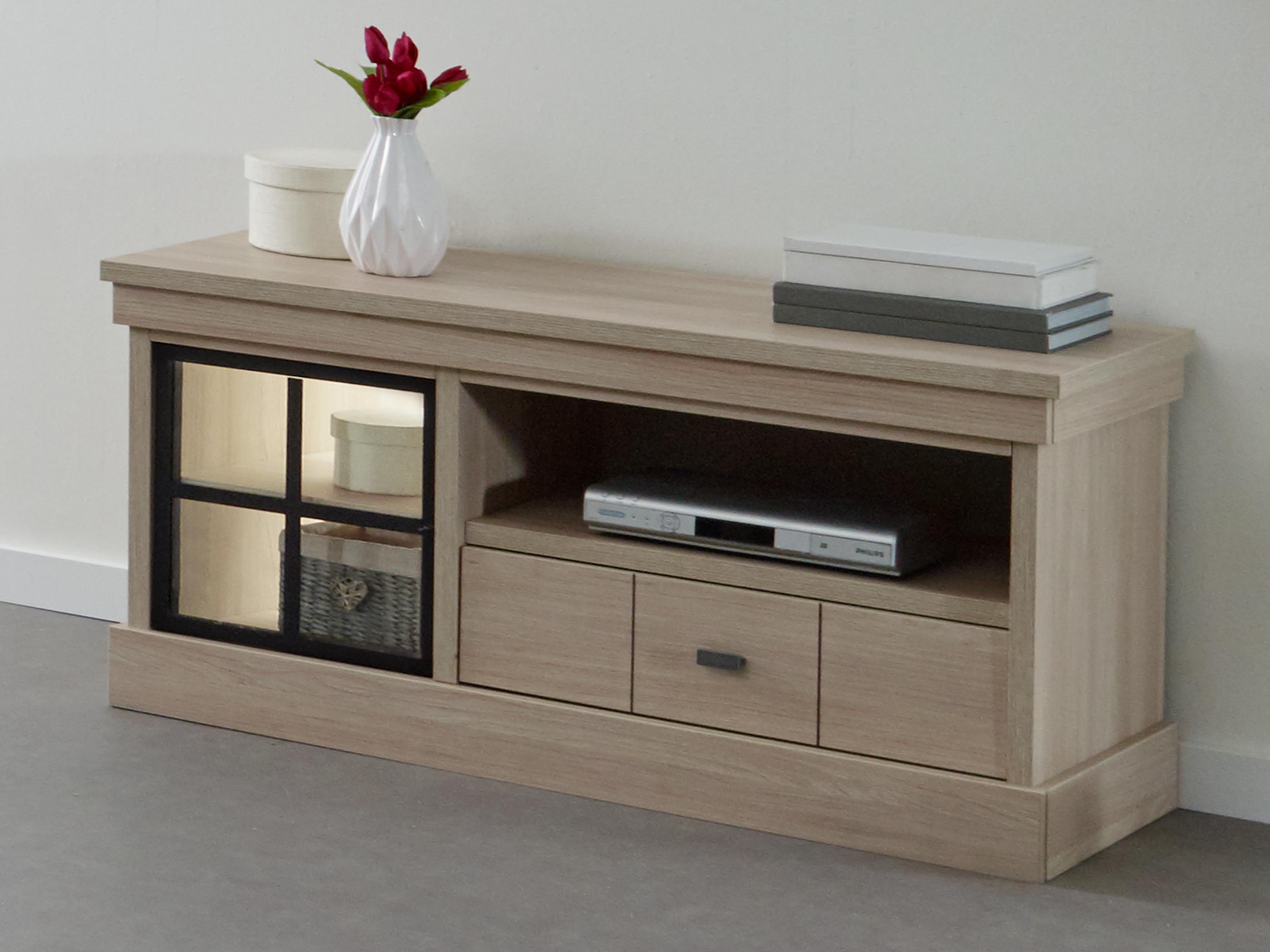 Meuble tv-hifi ORANO 1 porte 1 tiroir orme
