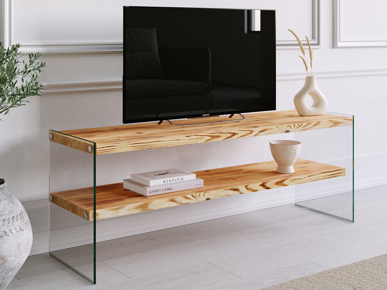Meuble TV NIARRA 120 cm chêne
