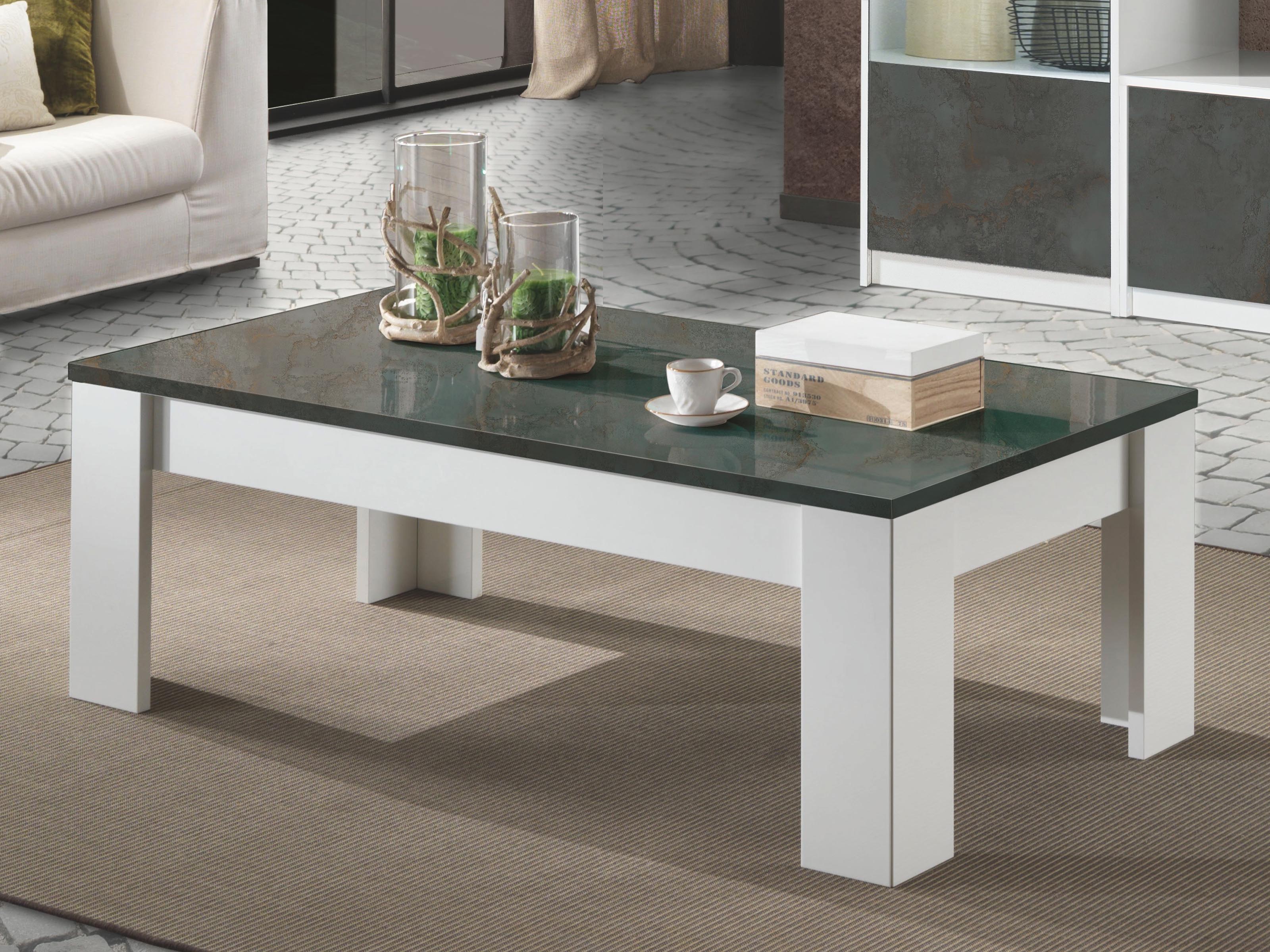 Table basse GIARDINO 126 cm blanc/graphite