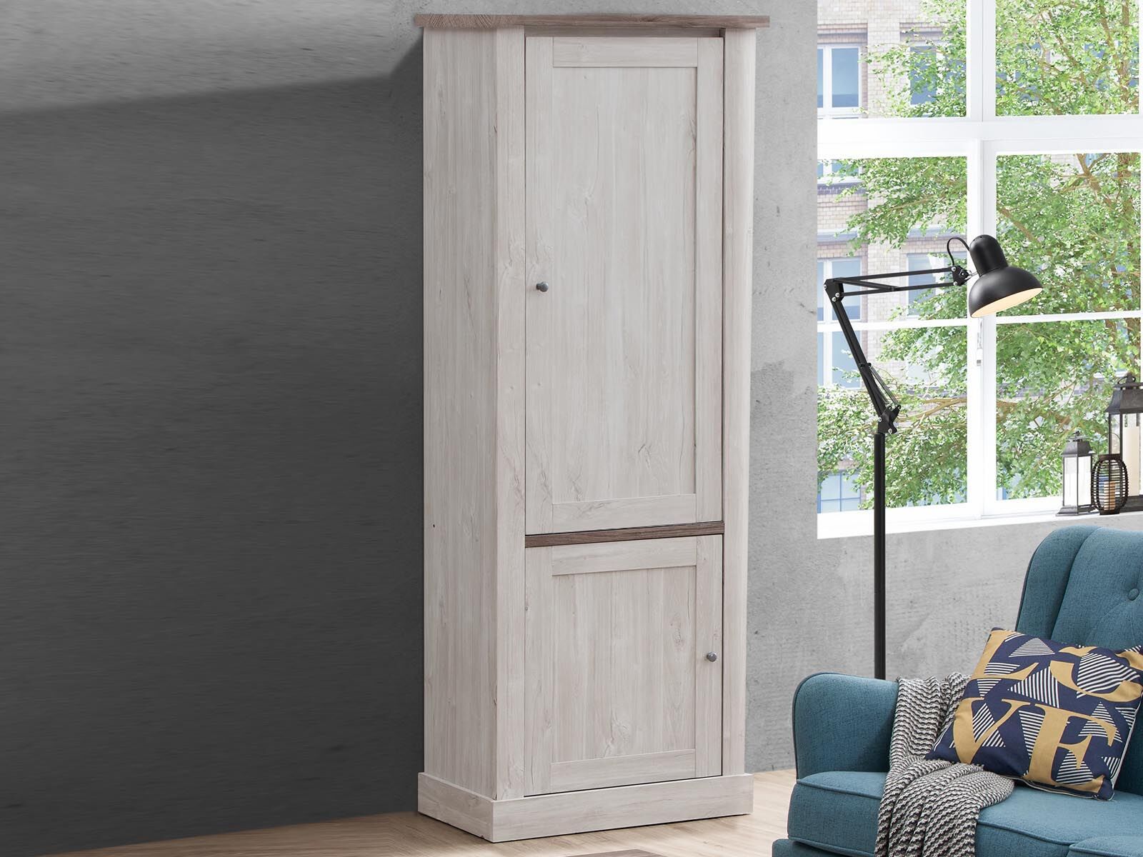 Colonne NELI 2 portes chêne blanc/chêne d'automne