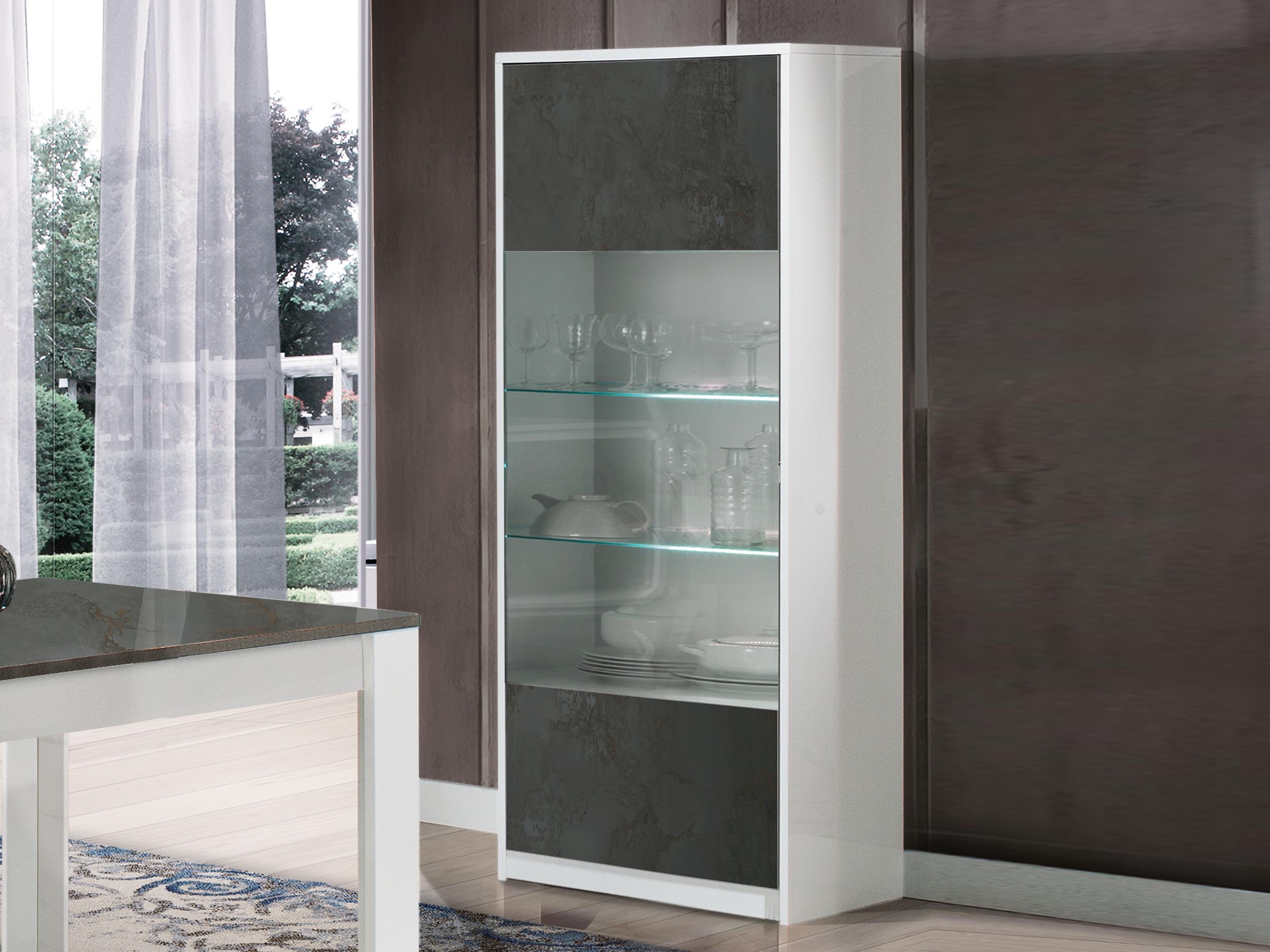 Colonne GIARDINO 1 porte blanc/graphite