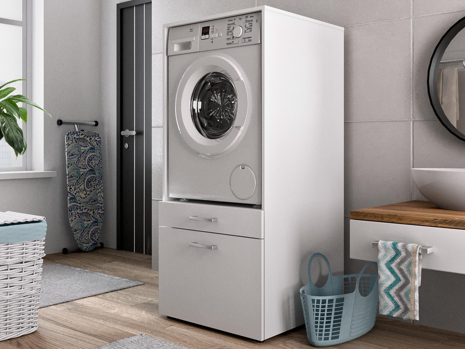 Meuble WASHING 1 machine MEDIUM blanc