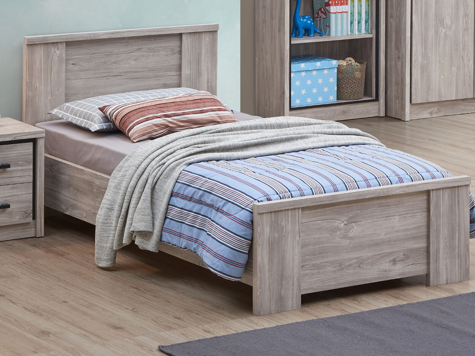 Lit ELZA 90x200 chêne gris