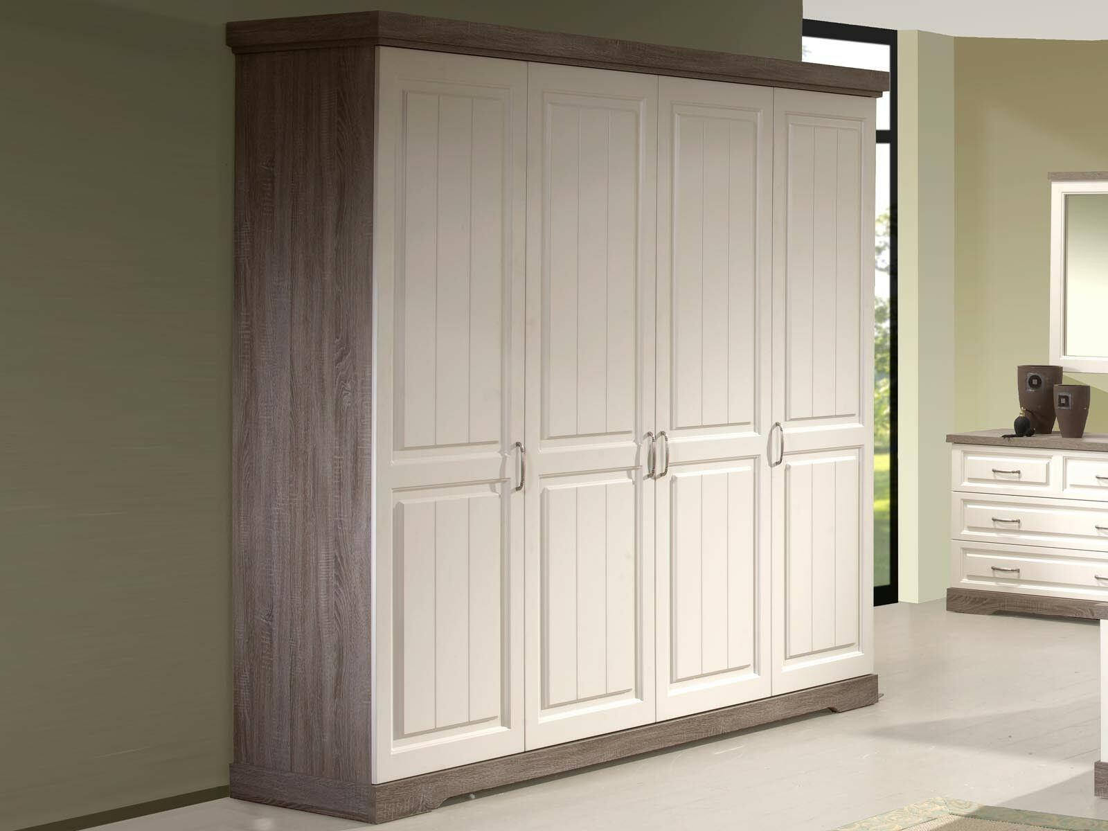 Armoire IVANA 4 portes truffe/porcelaine