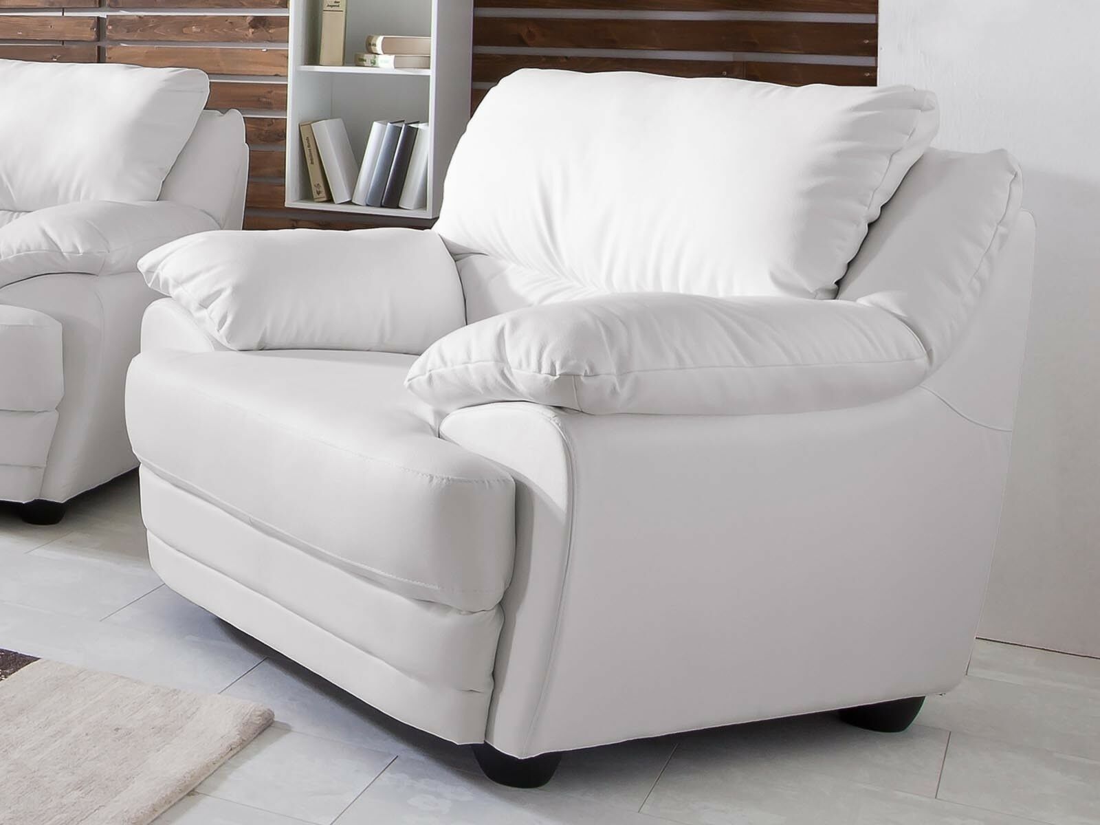 Fauteuil NEBRASKA 1 place éco-cuir blanc
