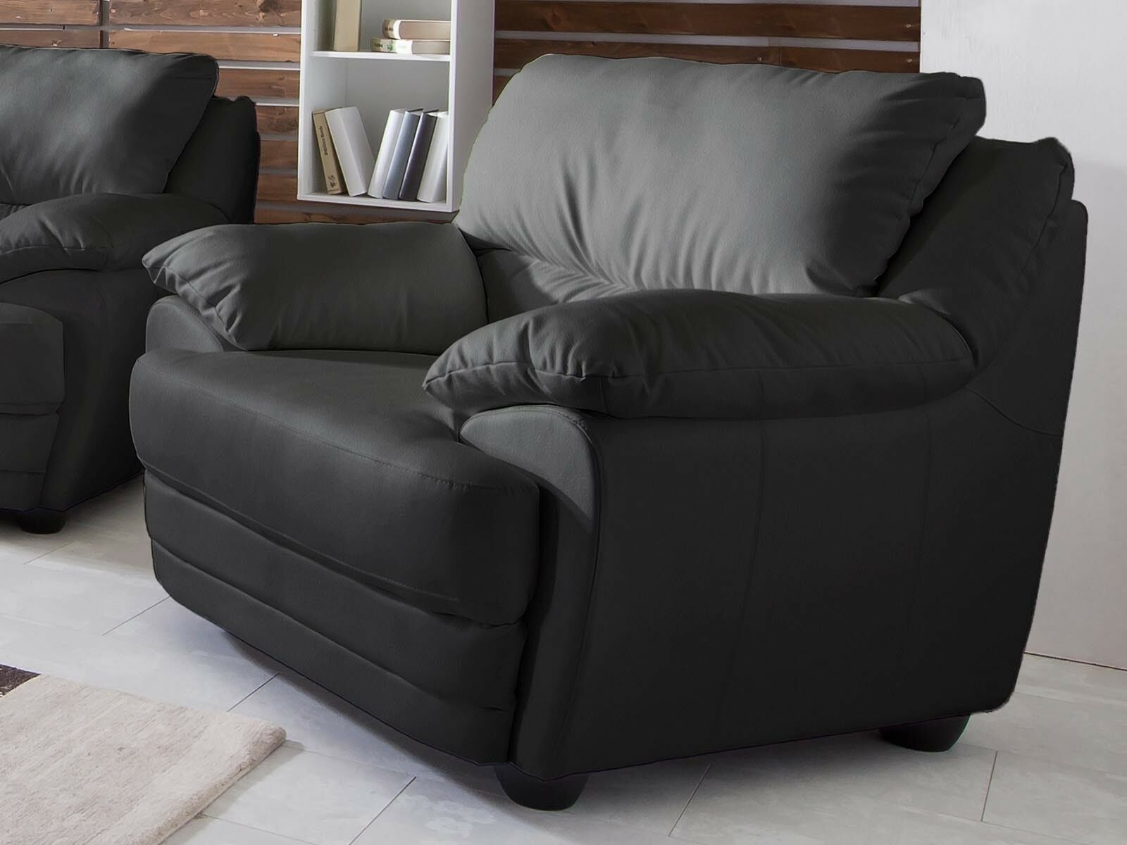 Fauteuil NEBRASKA 1 place éco-cuir noir