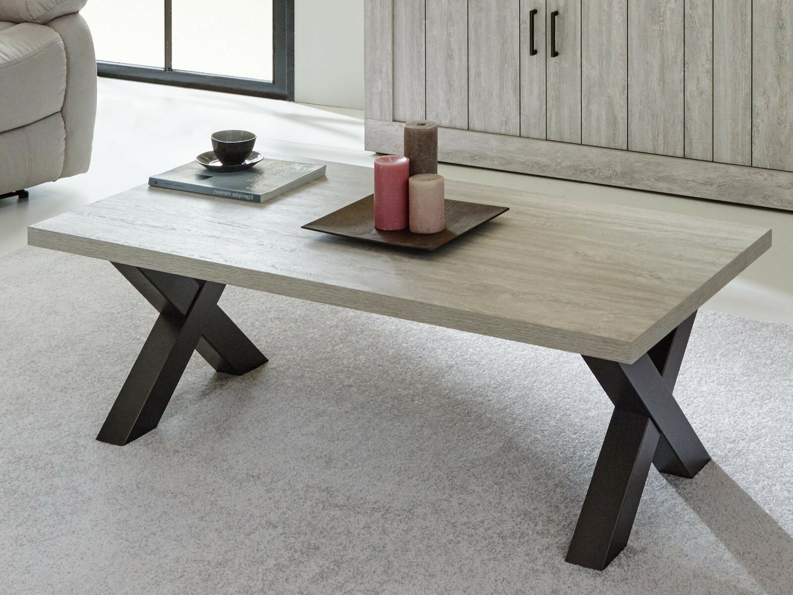 Table basse CRISTAL rectangulaire 130 cm valonia