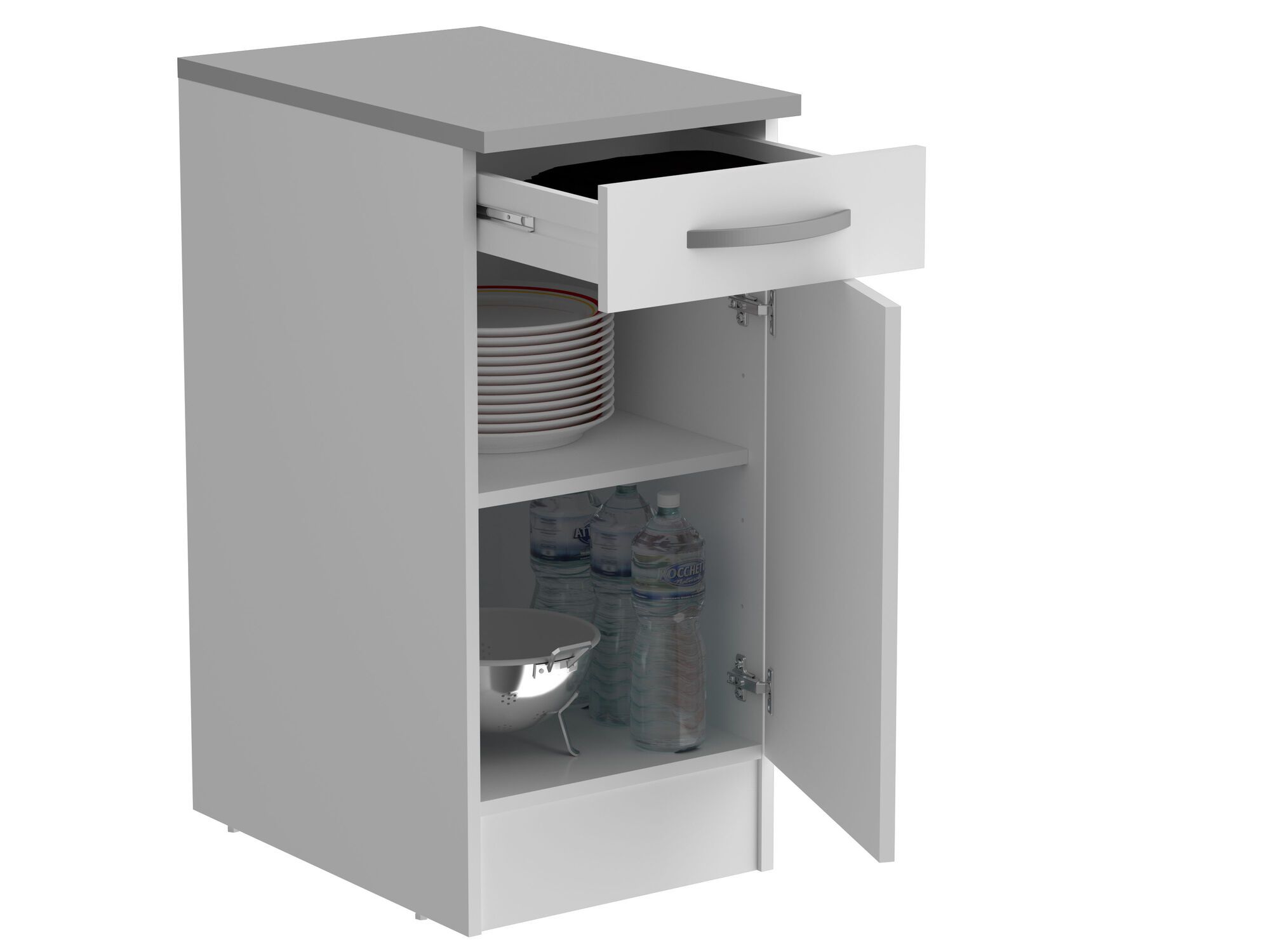 Meuble bas ECOTIC 1 porte 1 tiroir blanc