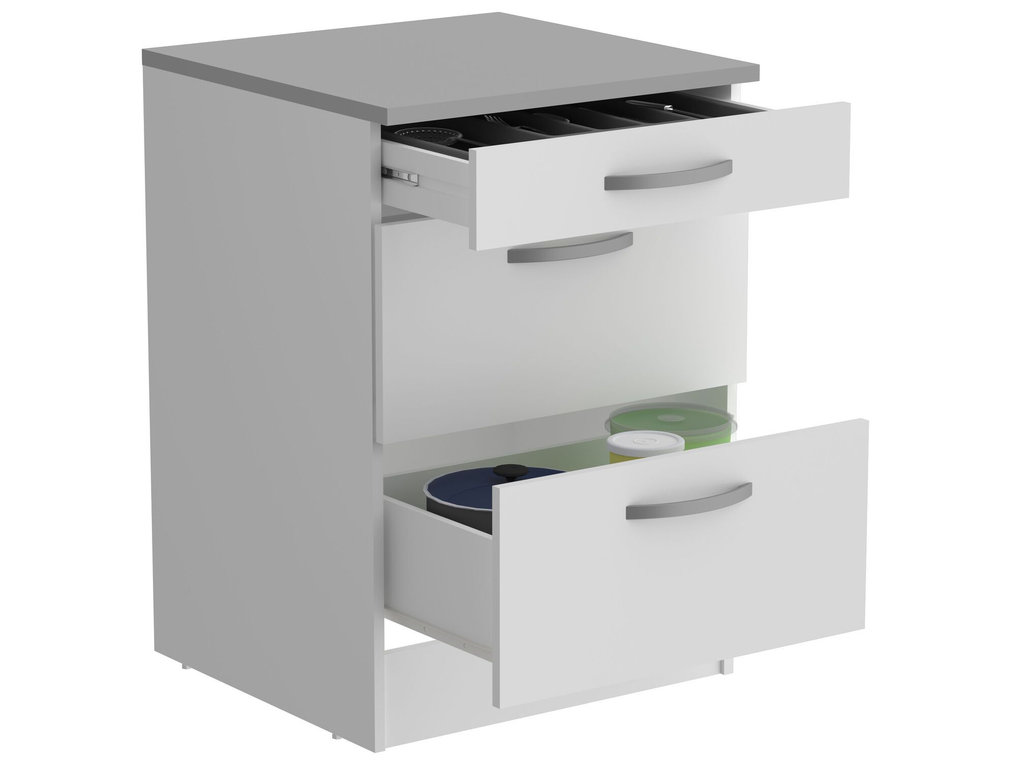 Meuble bas ECOTIC 3 tiroirs blanc