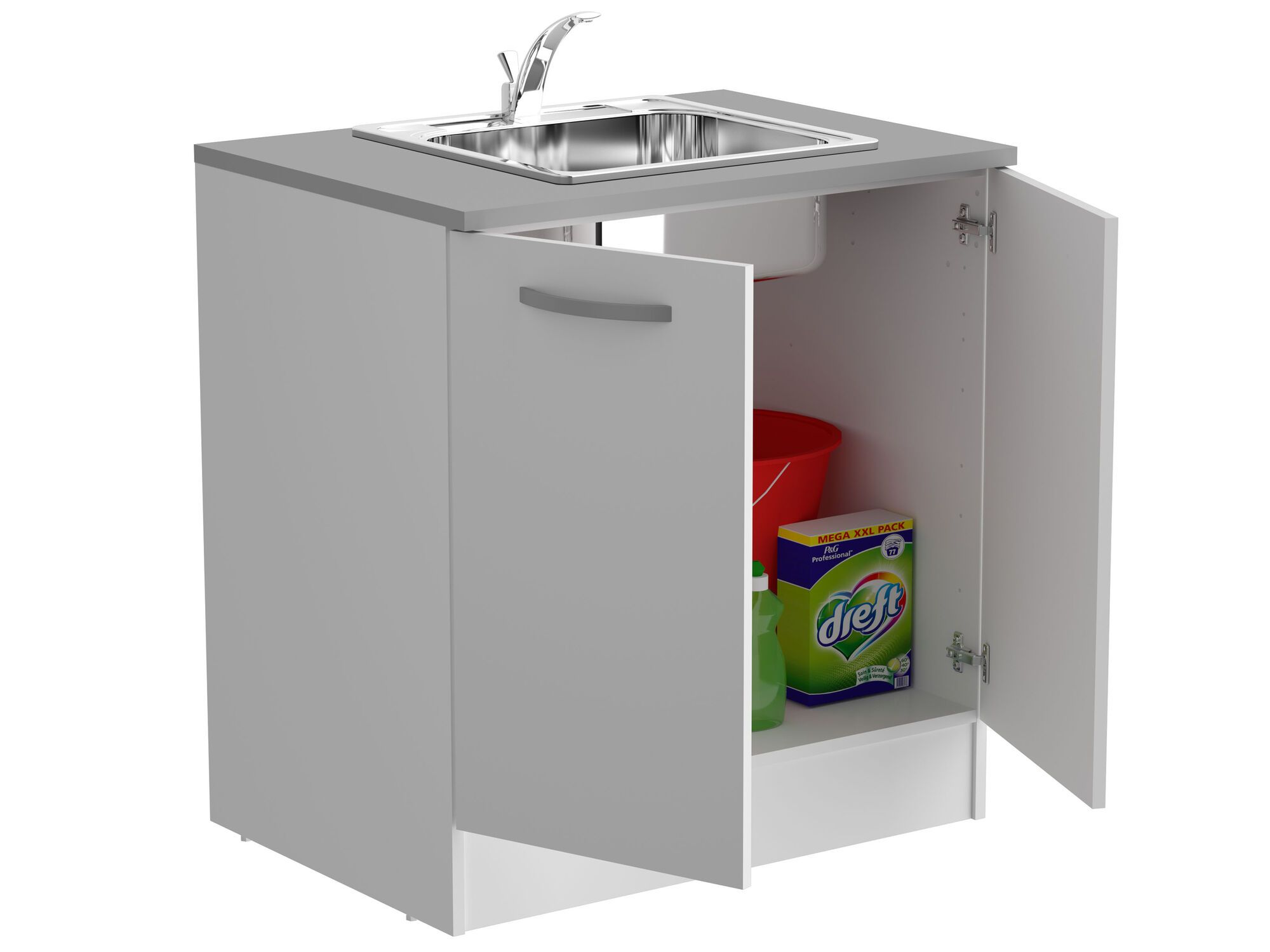 Meuble sous-évier ECOTIC 2 portes blanc