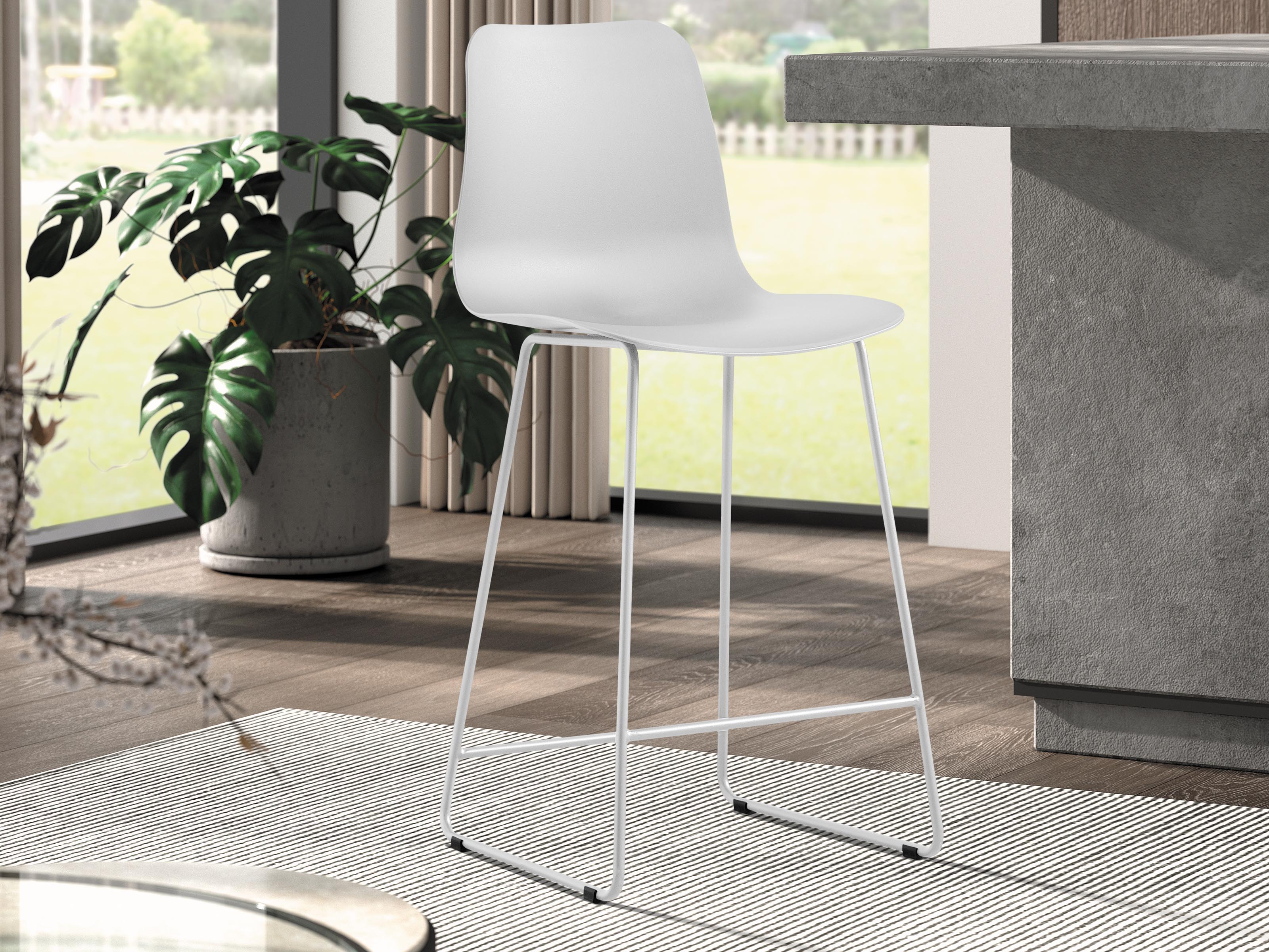 Tabouret de bar MARIPALO blanc