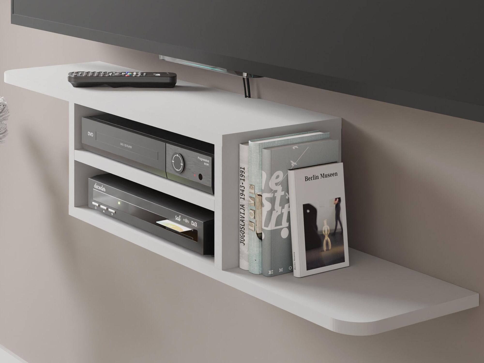 Meuble tv-hifi suspendu DENMA blanc