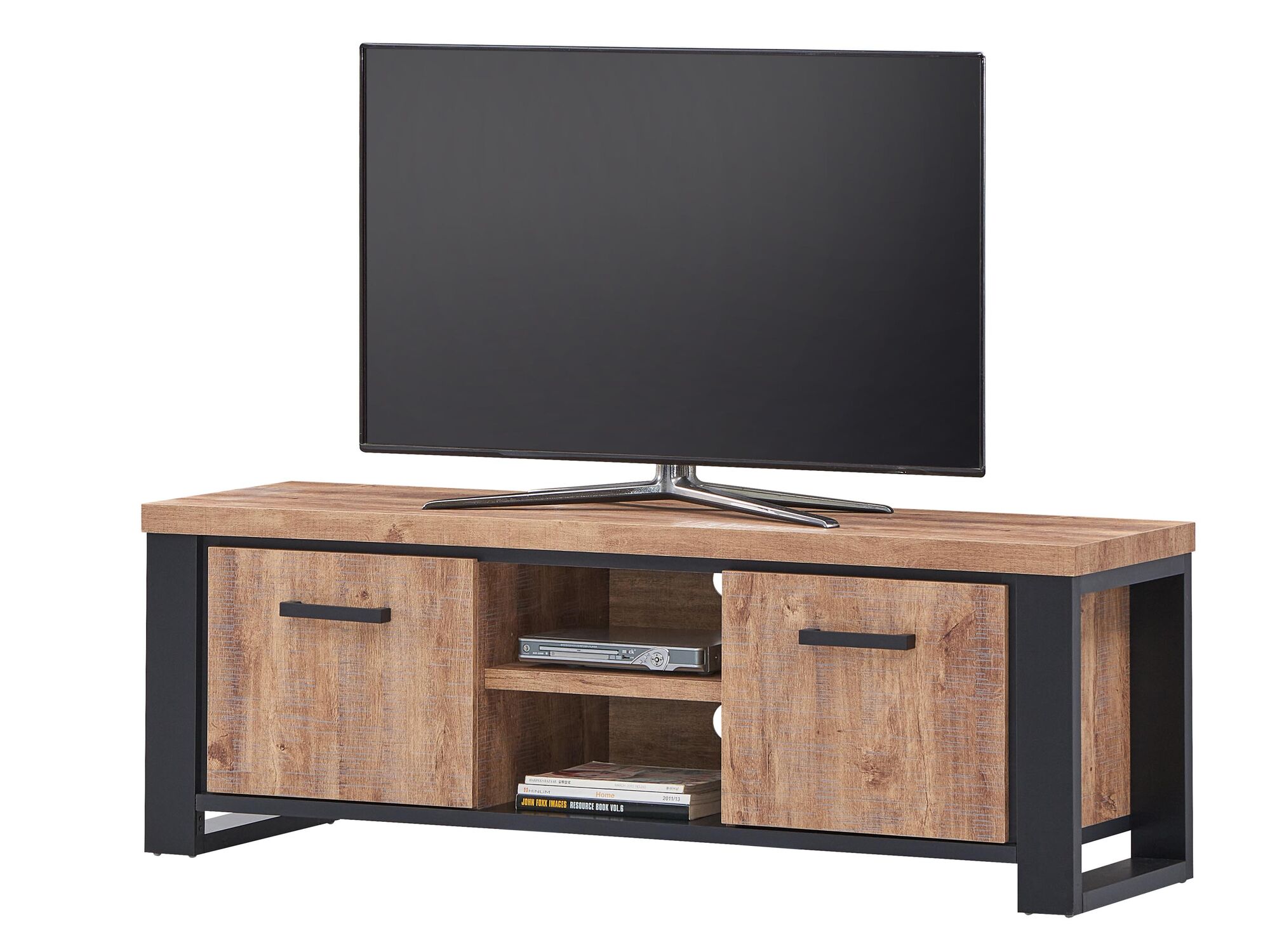 Meuble tv-hifi ESTEBAN 2 portes chêne industriel