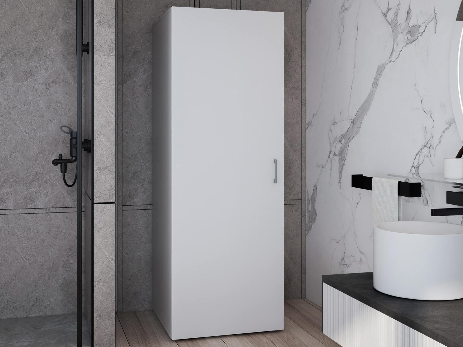 Armoire buanderie WASHING 1 porte blanc