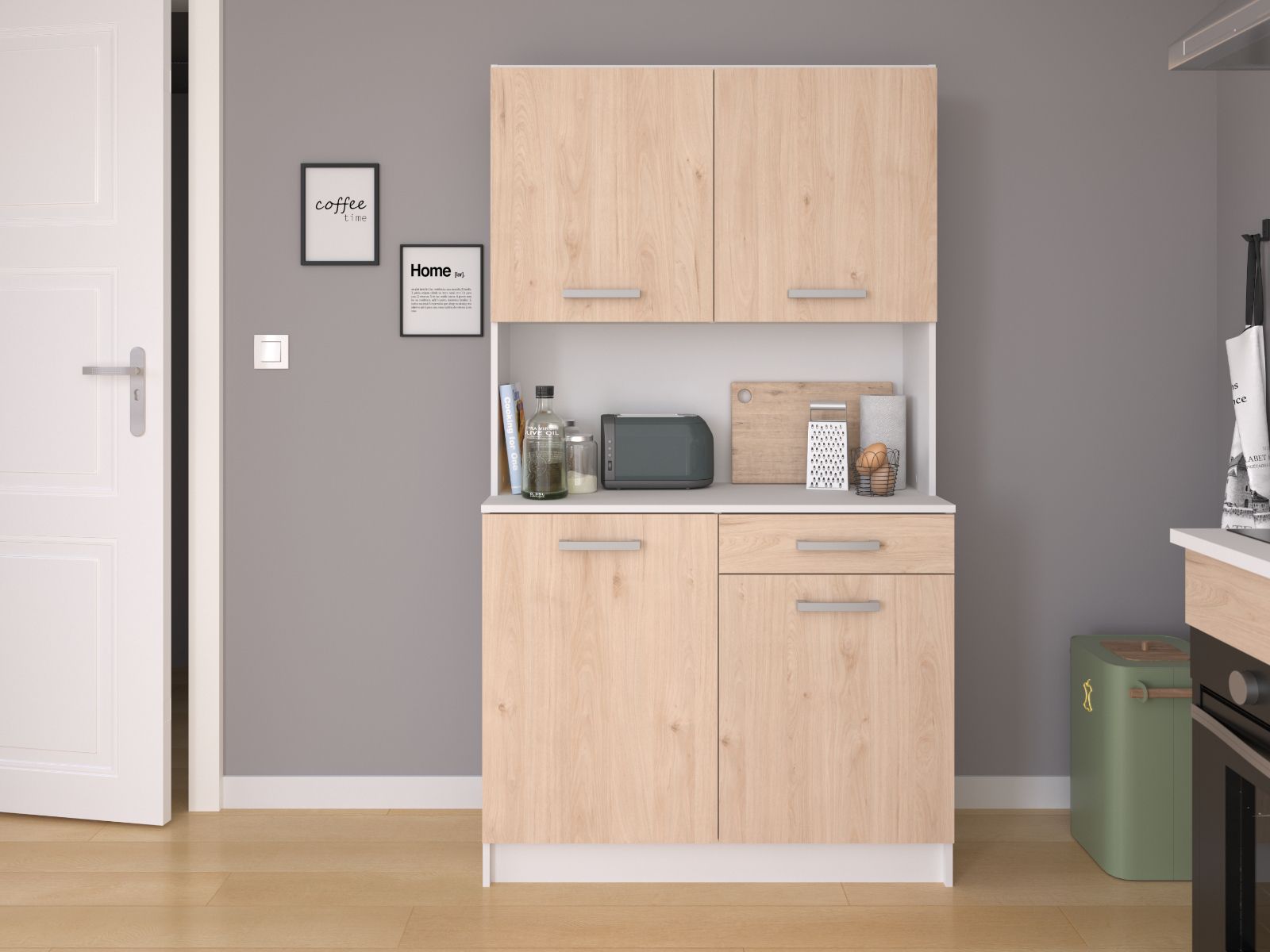 Buffet/bahut DOS 4 portes 1 tiroir chêne