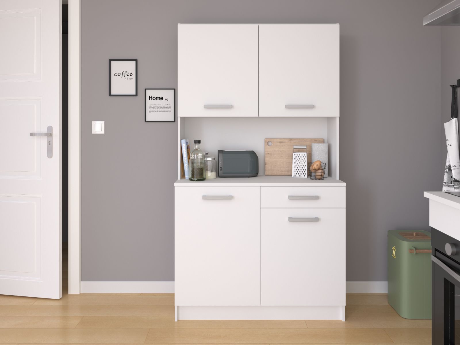 Buffet/bahut DOS 4 portes 1 tiroir blanc