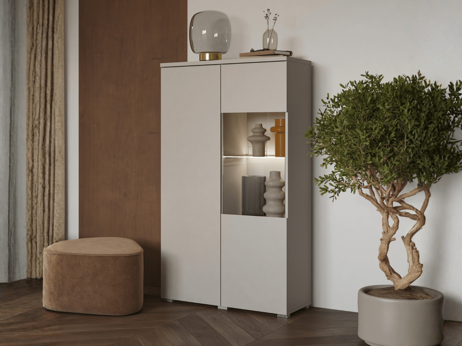 Vitrine MODOK 2 portes cachemire
