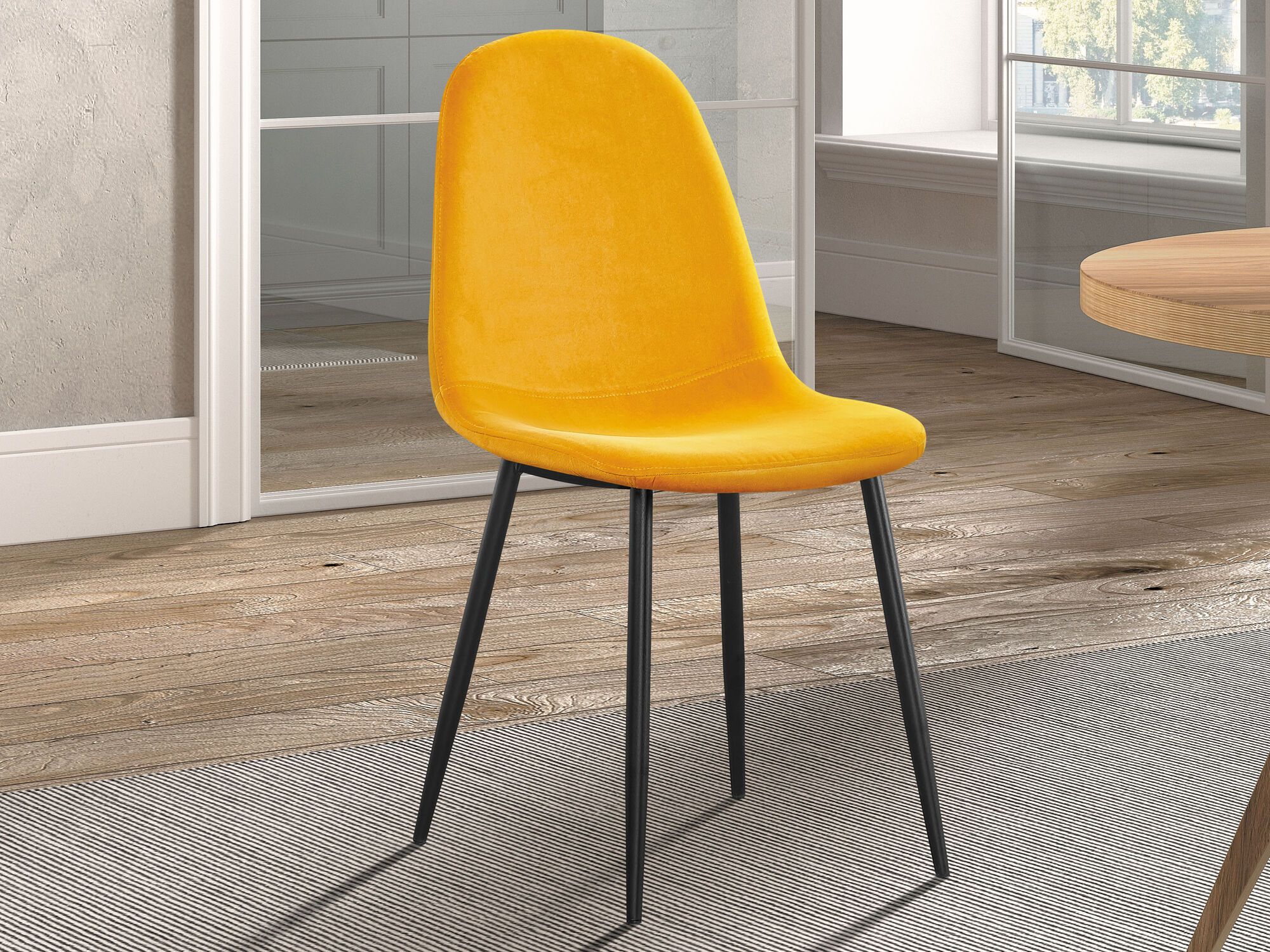 Chaise BOYA velours jaune