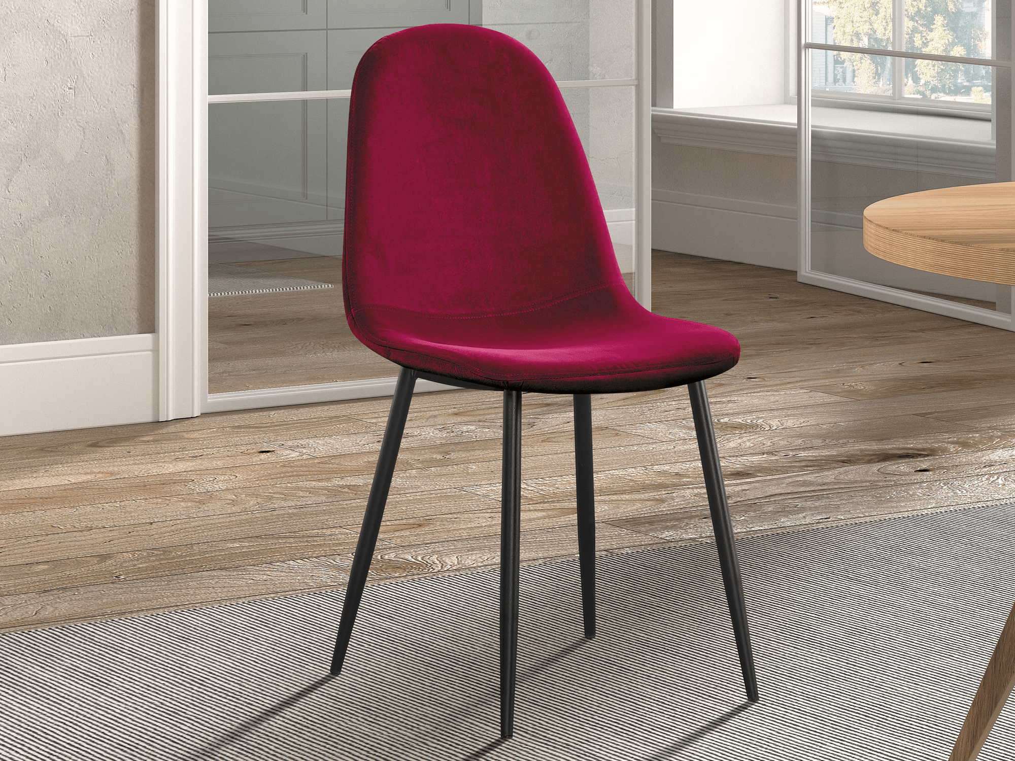 Chaise BOYA velours bordeaux