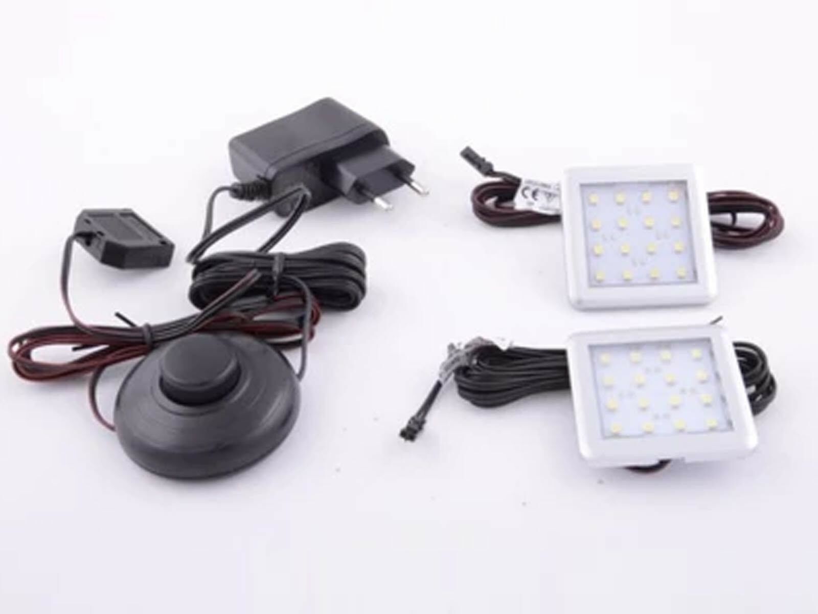 Kit éclairage led carré blanc (lot de 2)