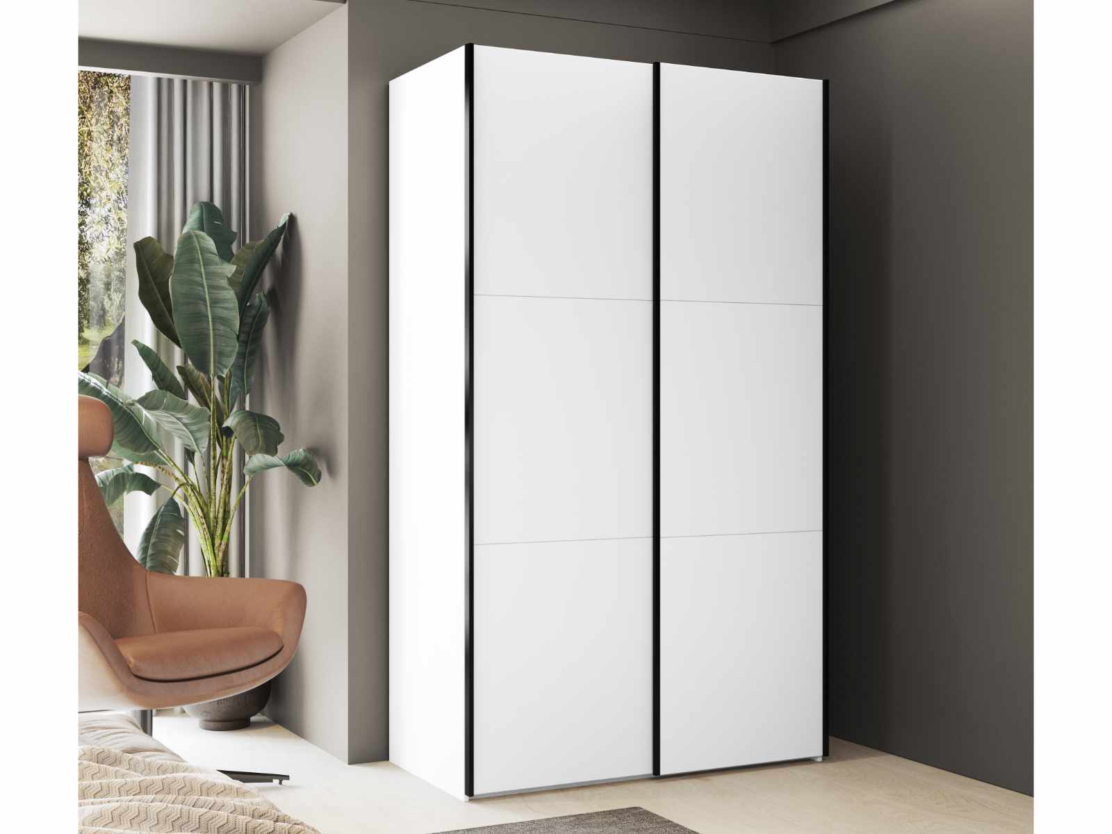 Armoire EZEKIEL 2 portes coulissantes blanc
