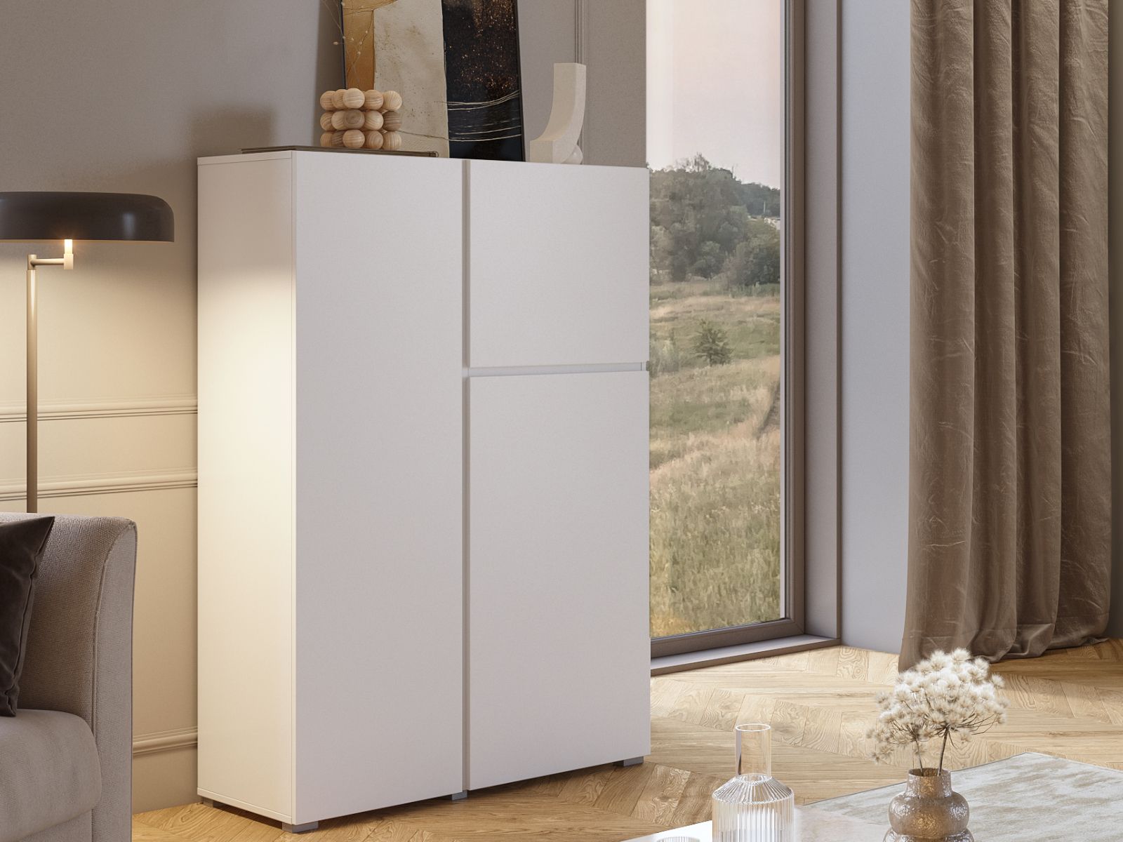 Commode ASYMI 3 portes blanc