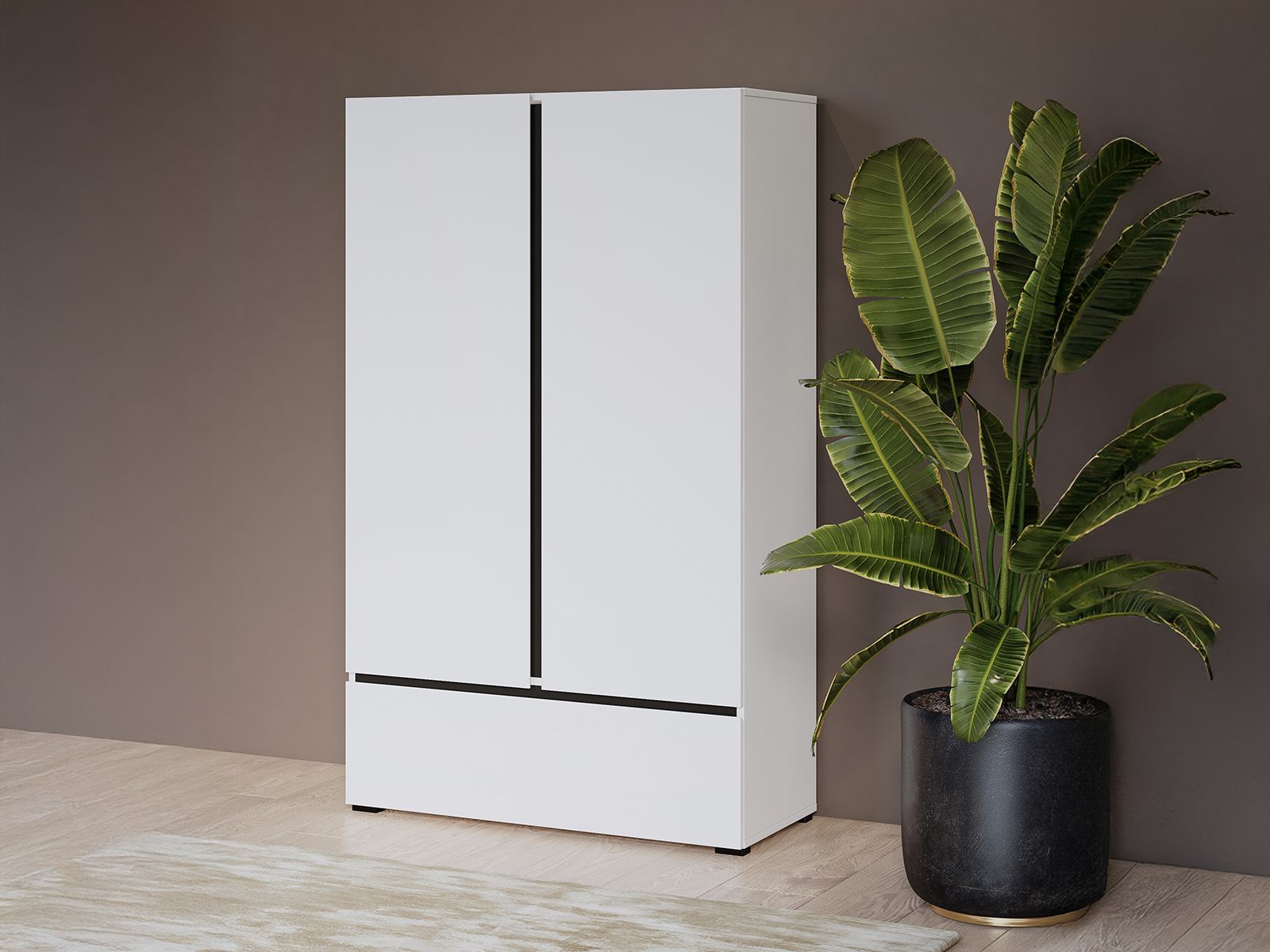 Commode CROSSAIR 2 portes 1 tiroir blanc