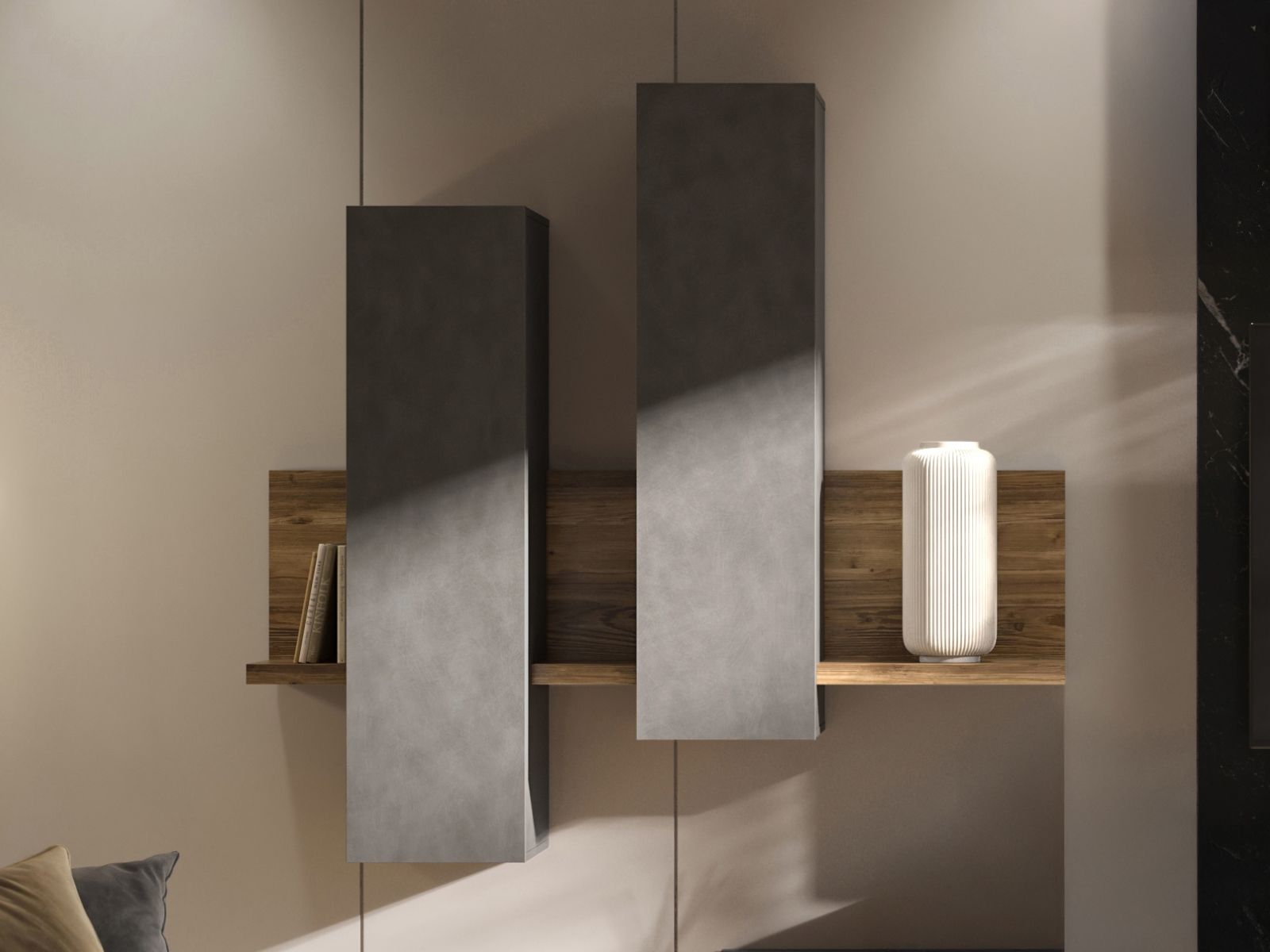 Armoire murale BOTSWANA 2 portes matera/chêne appenzeller