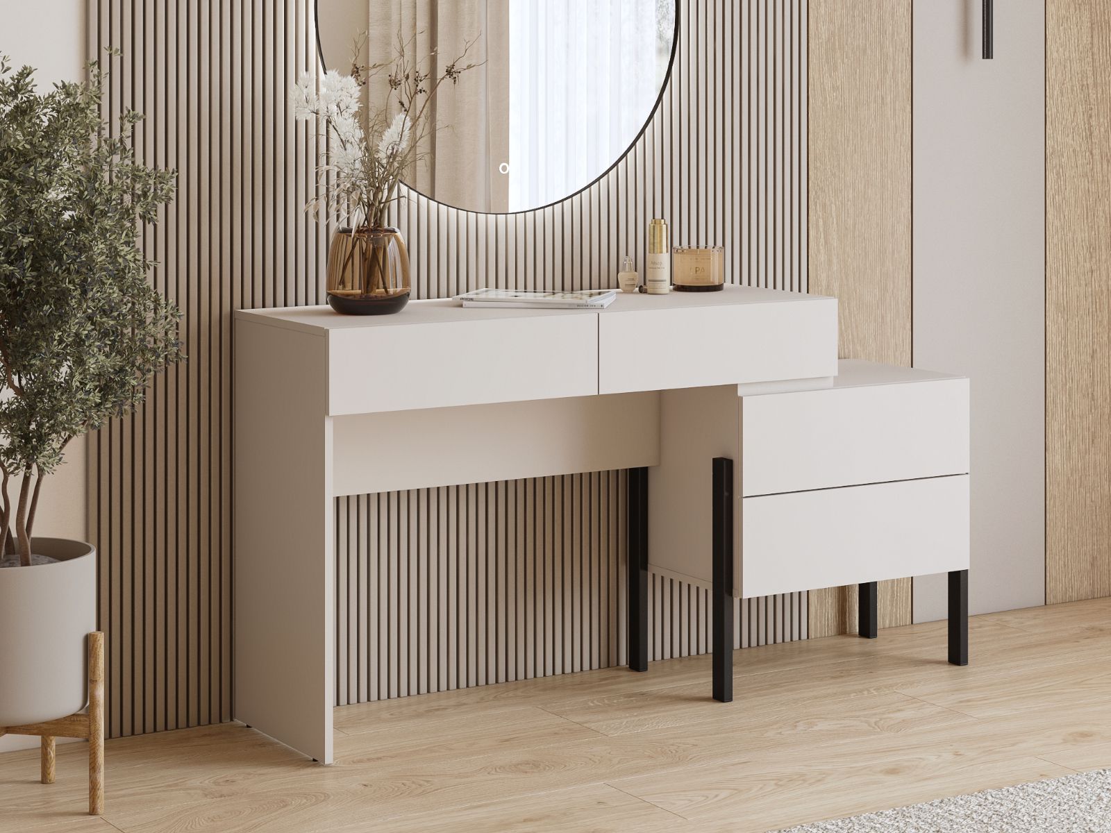 Bureau JUKAMI 143 cm 4 tiroirs cachemire