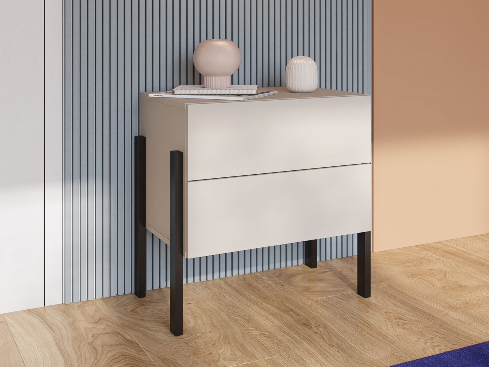 Chevet JUKAMI 2 tiroirs cachemire