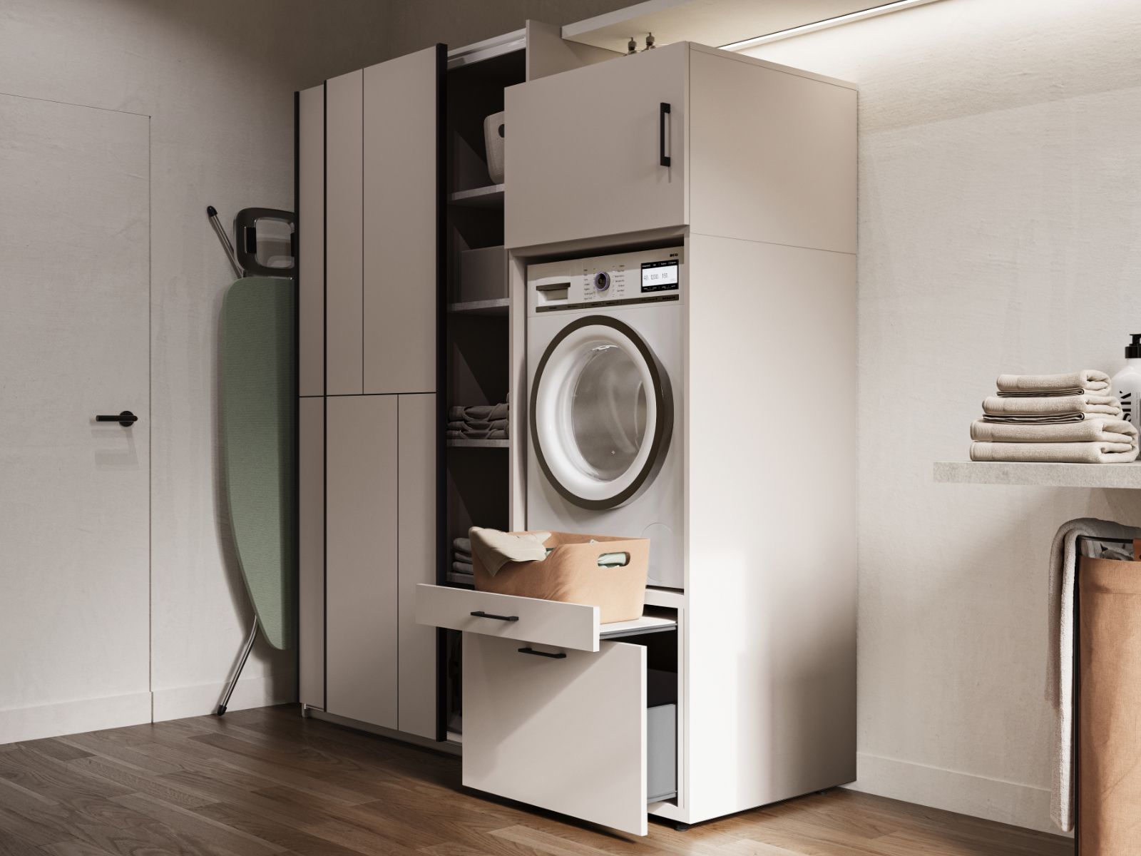 Meuble WASHING 1 machine LARGE cachemire