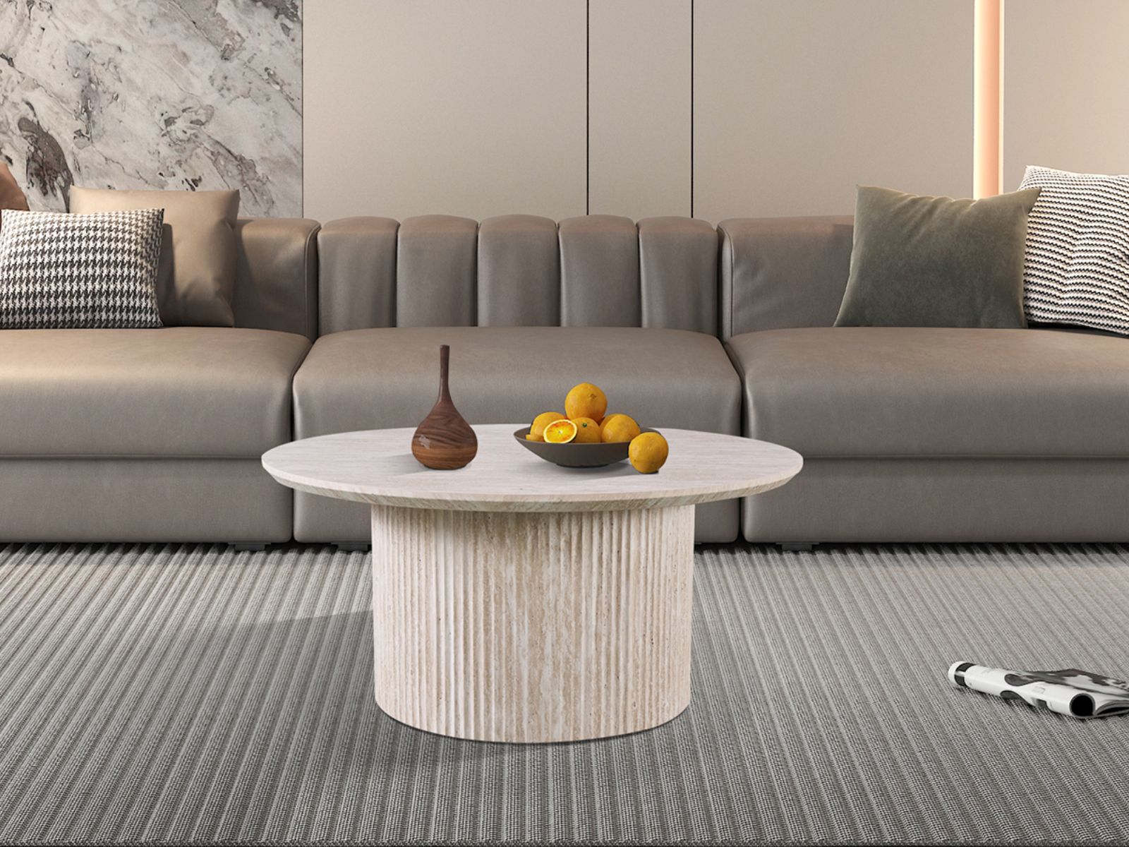 Table basse LARUSSO 80 cm travertin