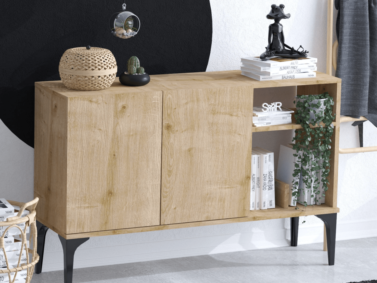 Commode OSSIE 2 portes chêne saphire