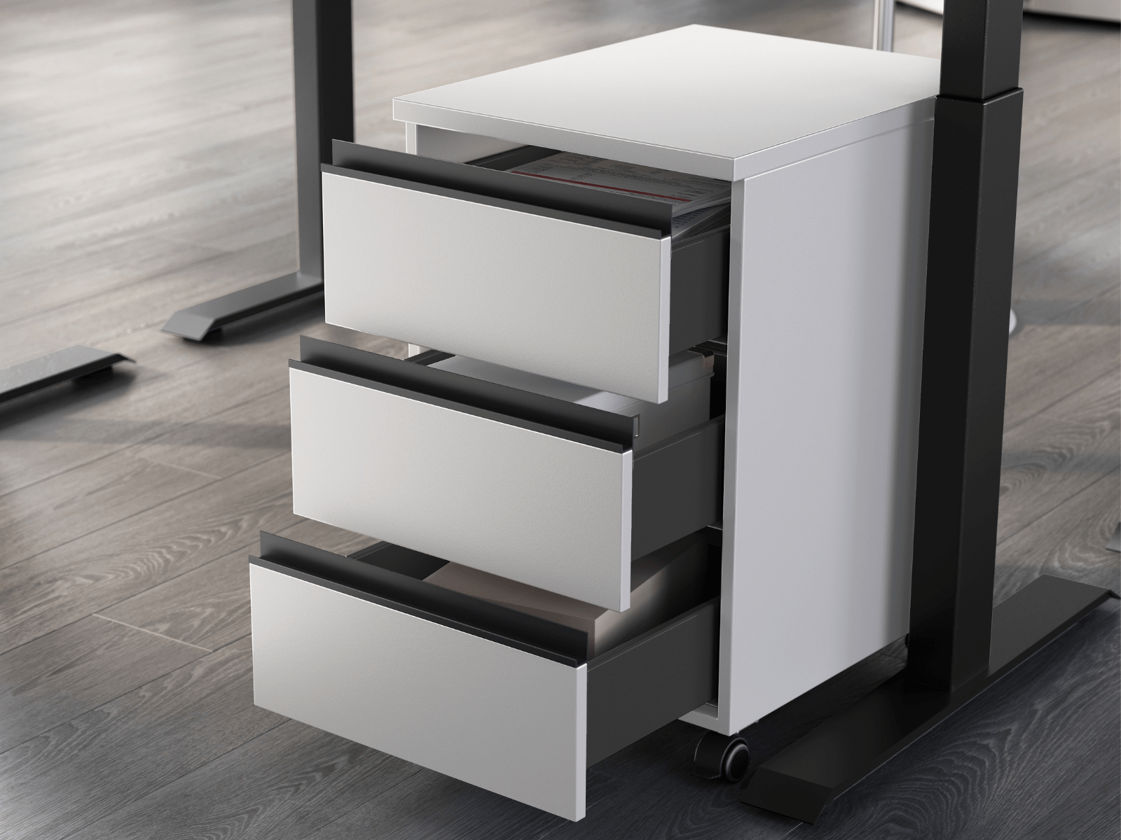 Caisson de bureau BEDALMO 3 tiroirs blanc