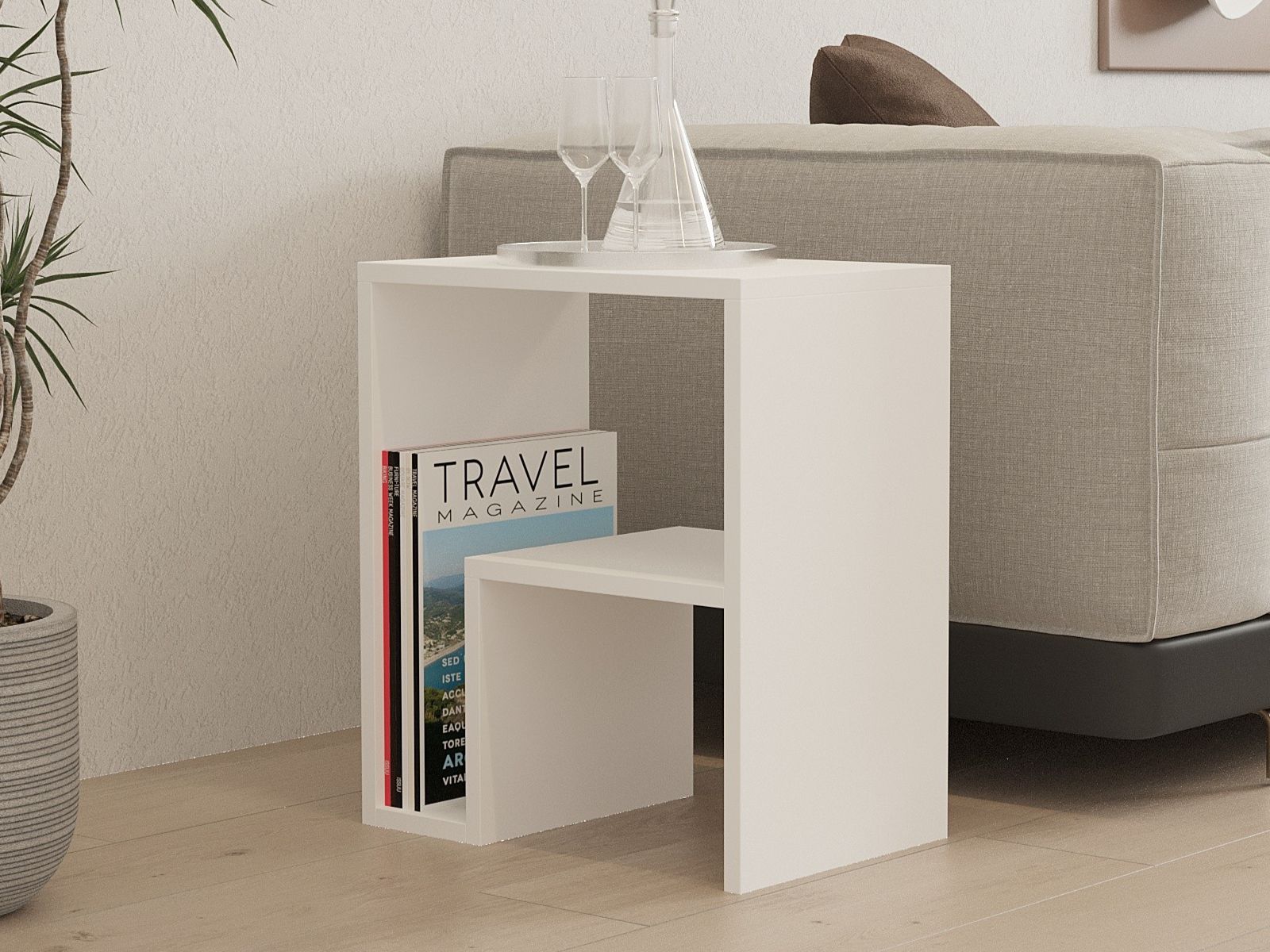 Table d'appoint YAPU 52 cm blanc