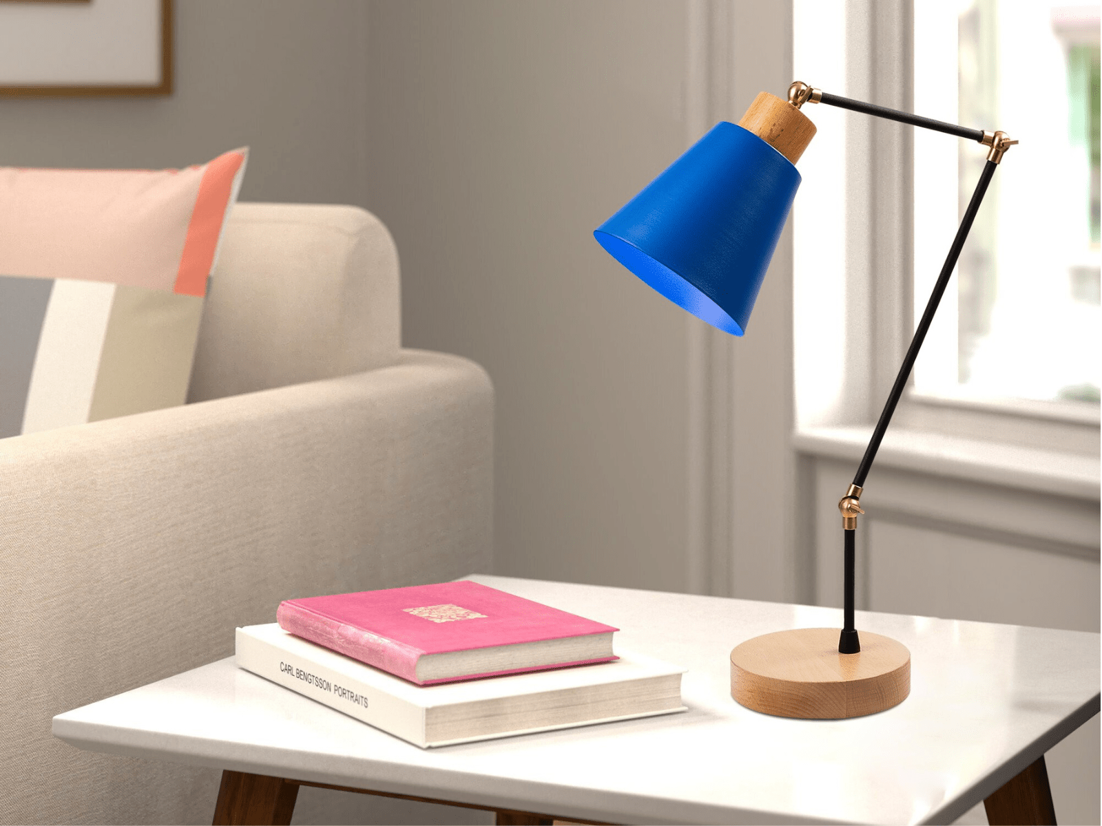 Lampe à poser MANORIA 1 lampe bleu
