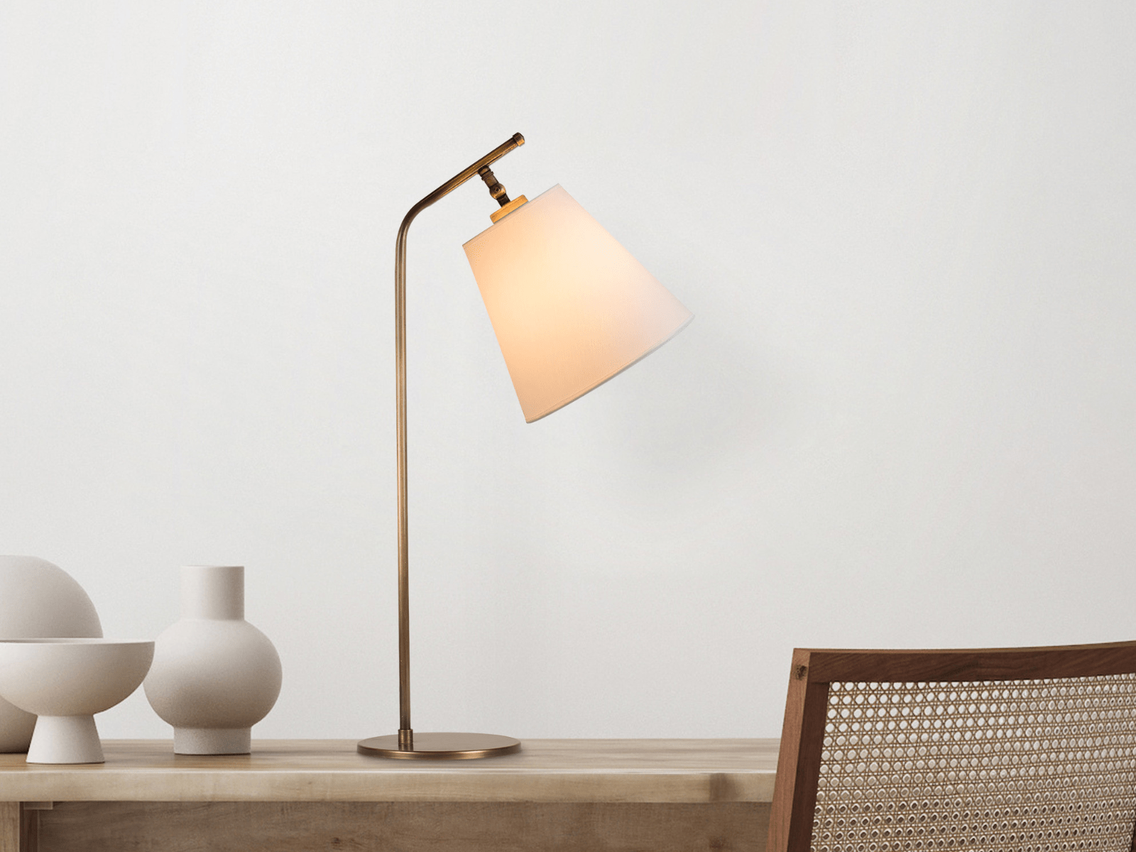 Lampe à poser HUNTER vintage blanc