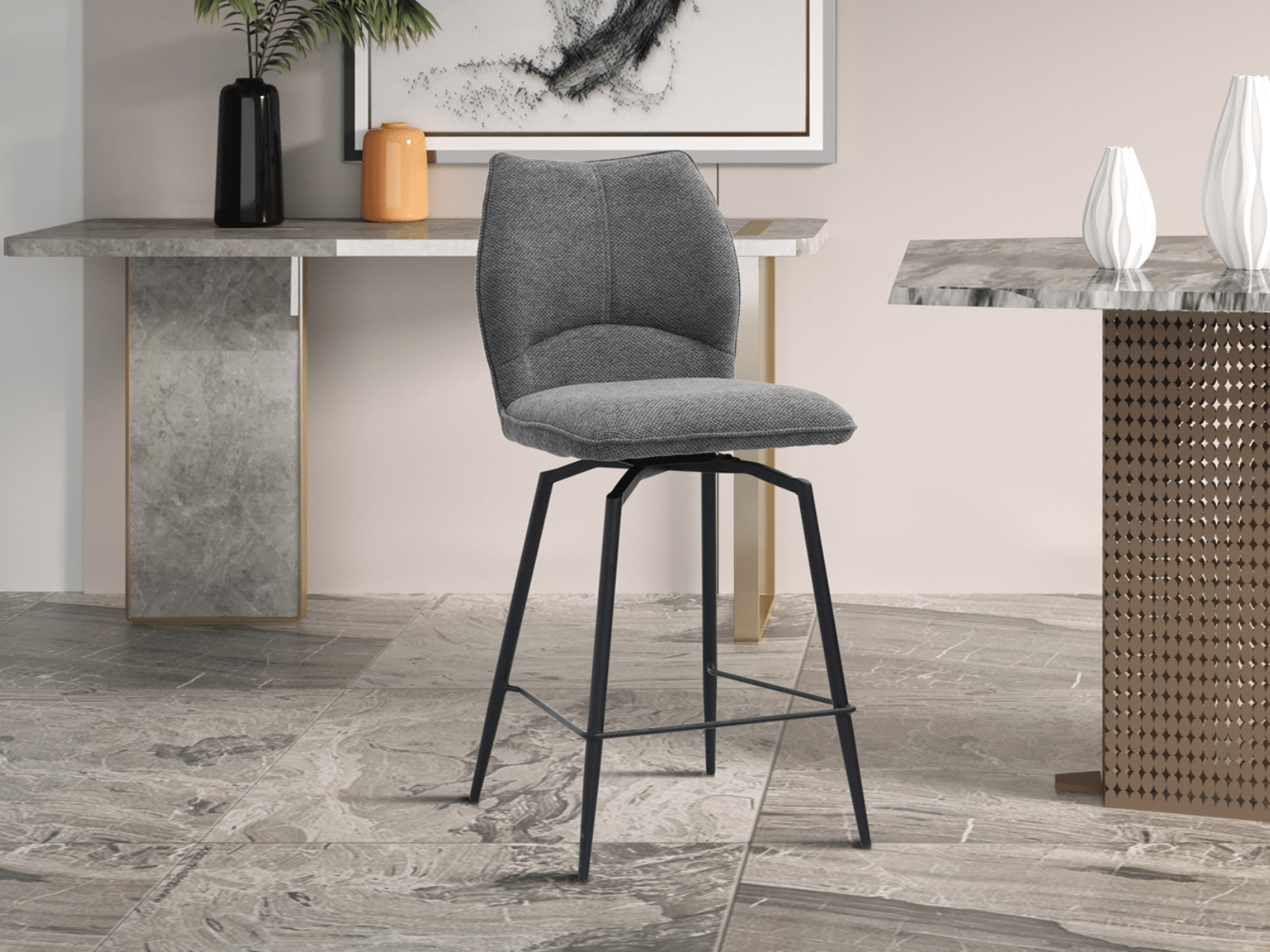 Tabouret de bar LIORA gris