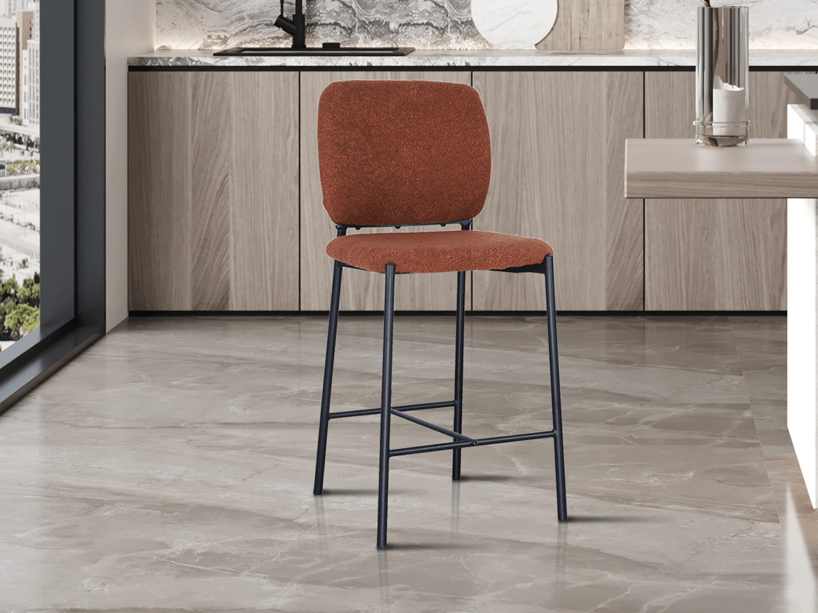 Tabouret de bar ORELIA rouille