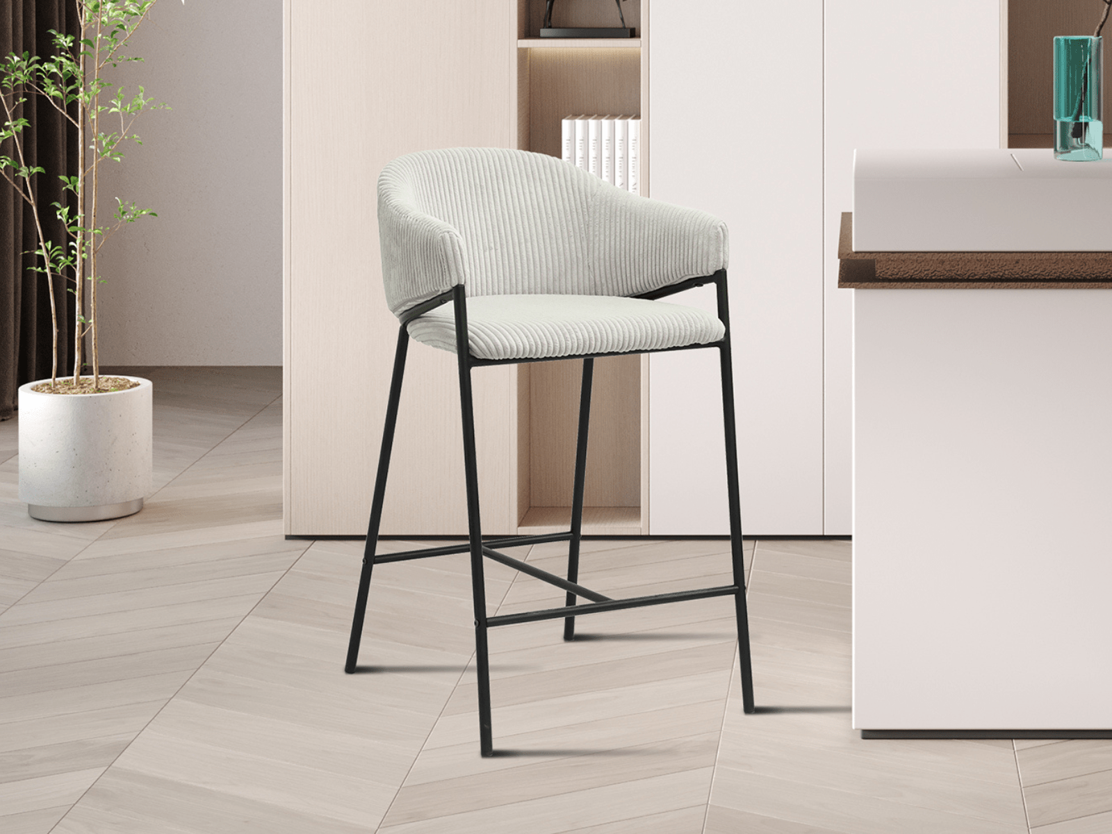 Tabouret de bar NICOLE gris clair