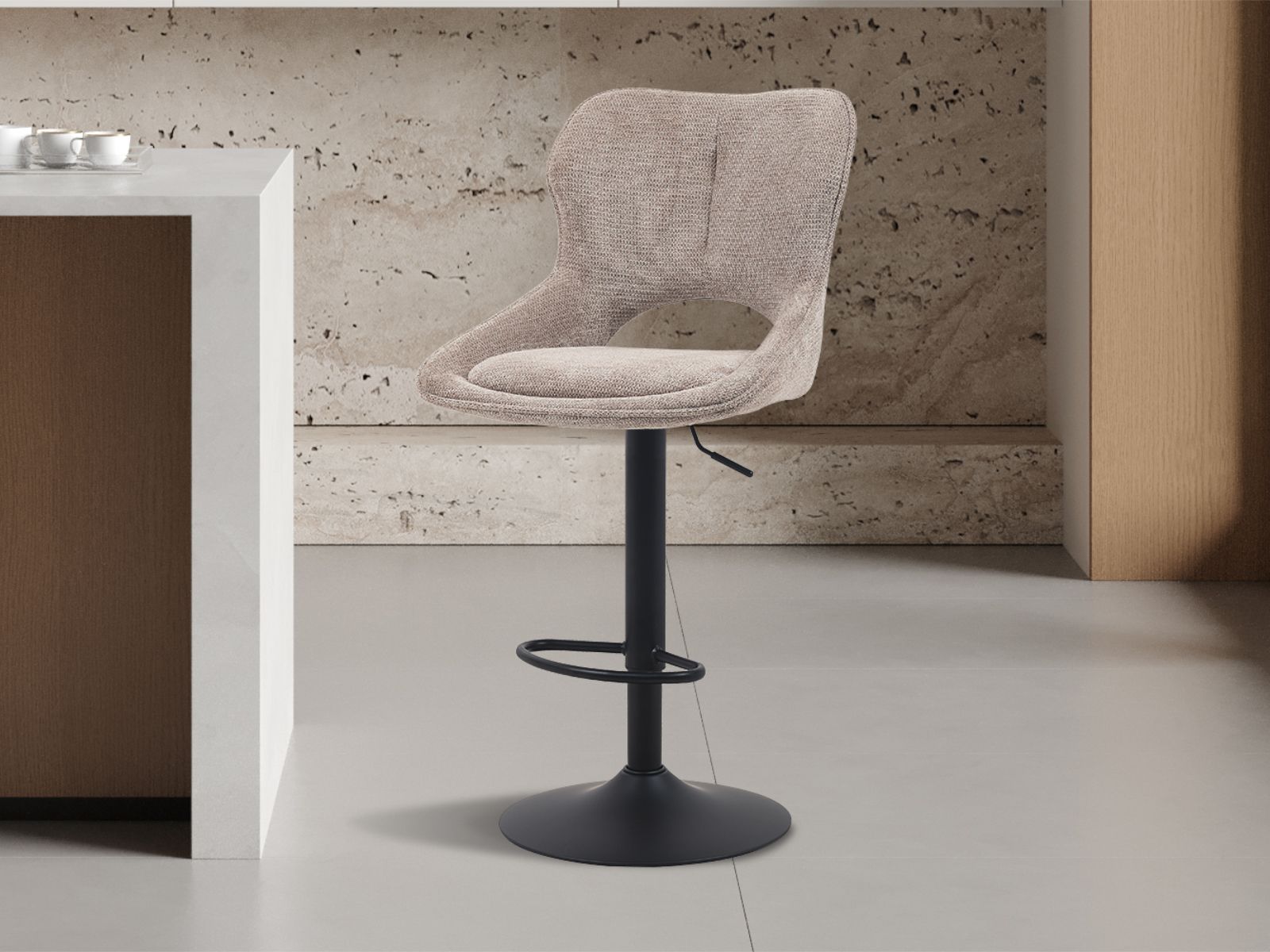 Tabouret de bar MATEUS 65 > 86 cm poivre