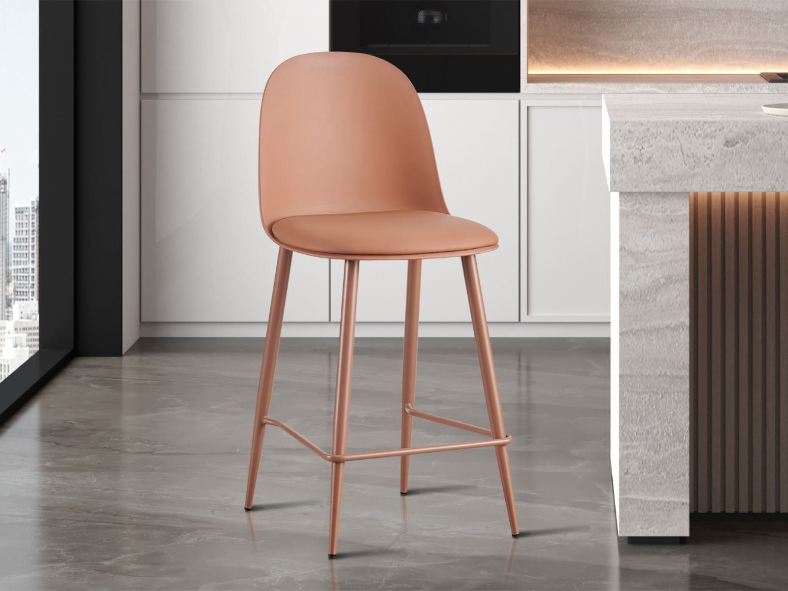 Tabouret de bar MINNA terra cotta