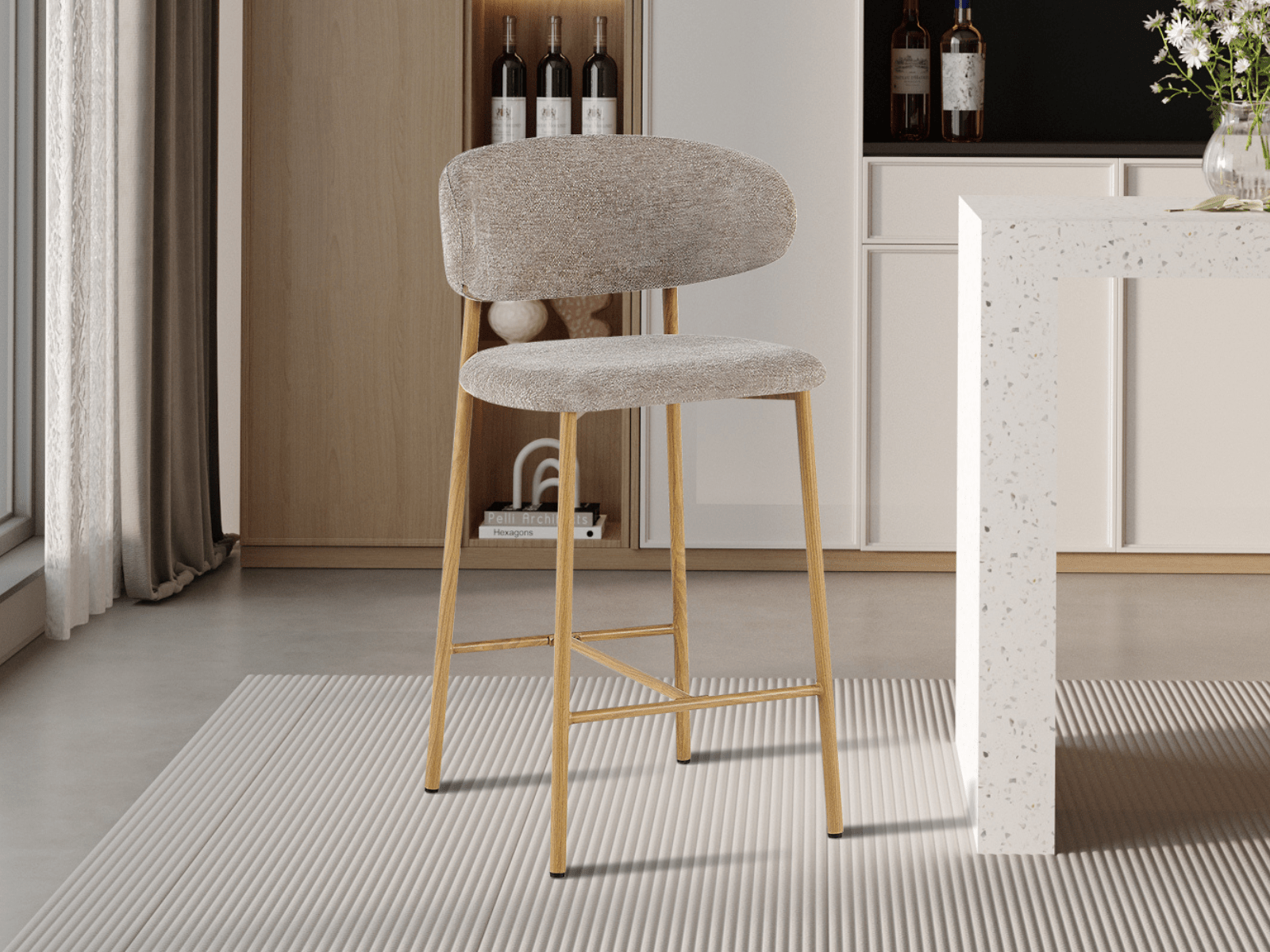 Tabouret de bar CORALIE sable