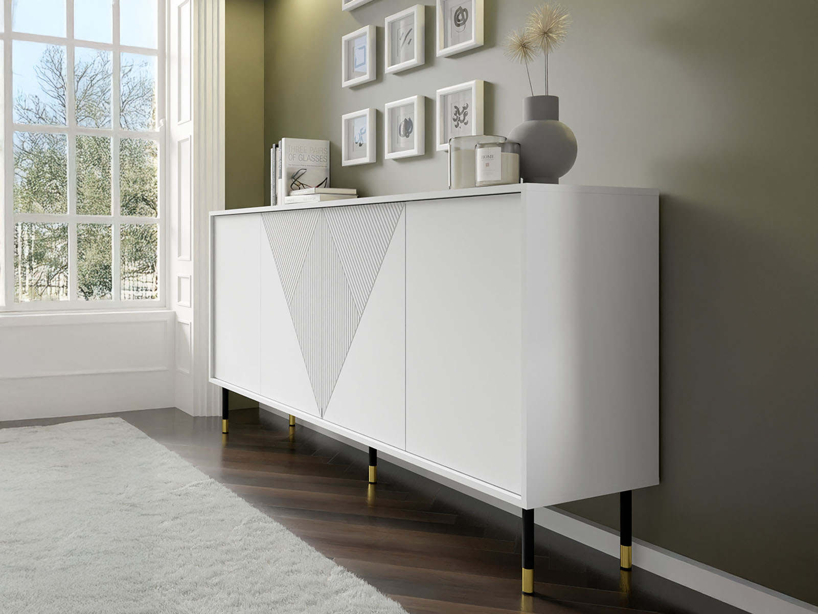 Buffet/bahut WOODKID 4 portes blanc