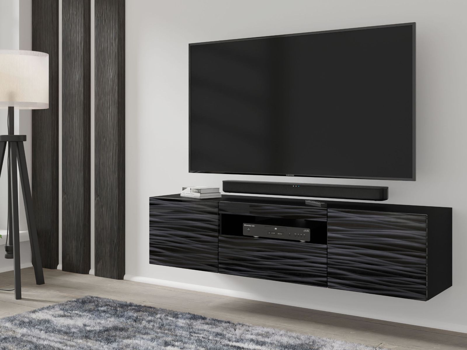 Meuble tv-hifi AUREO 3 portes 150 cm sahara